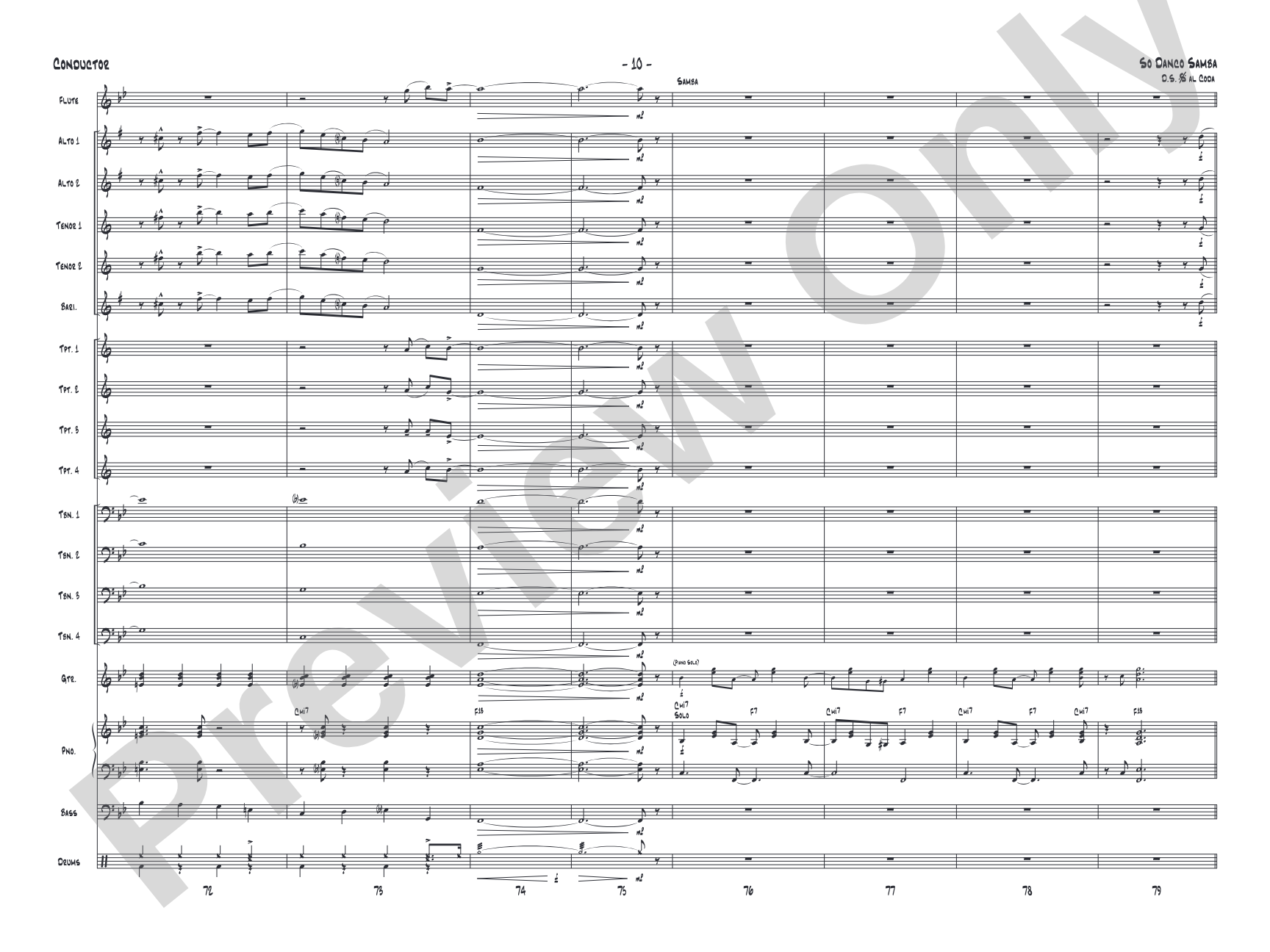 So Danco Samba: Jazz Ensemble Conductor Score & Parts