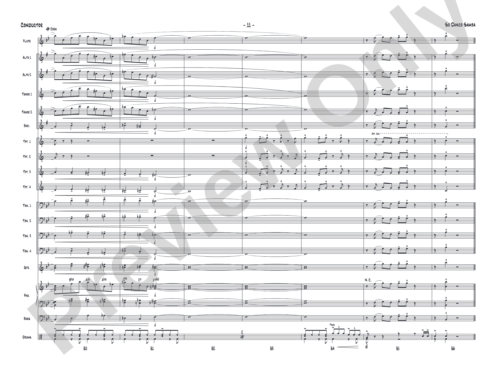 So Danco Samba: Jazz Ensemble Conductor Score & Parts