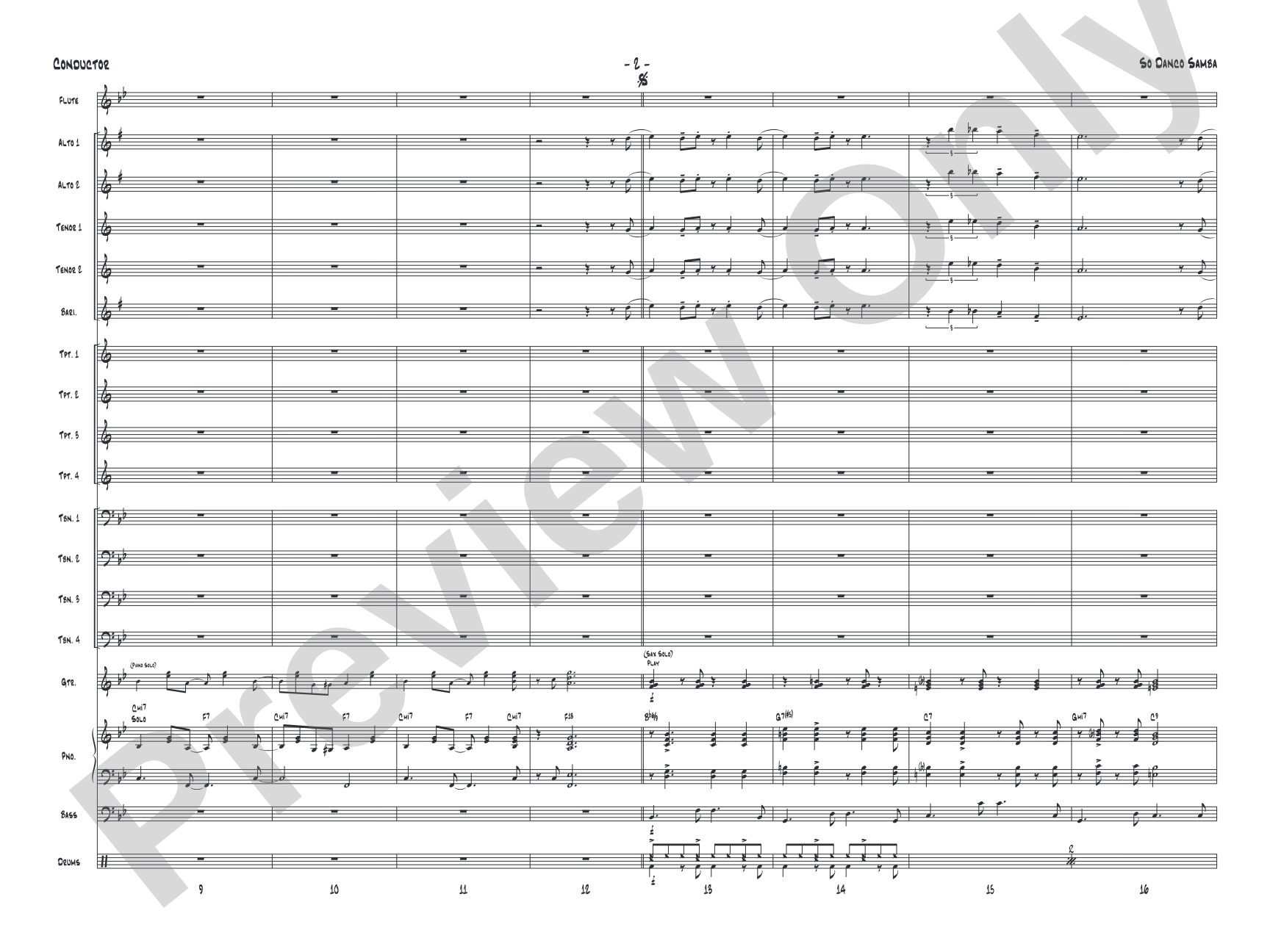 So Danco Samba: Jazz Ensemble Conductor Score & Parts