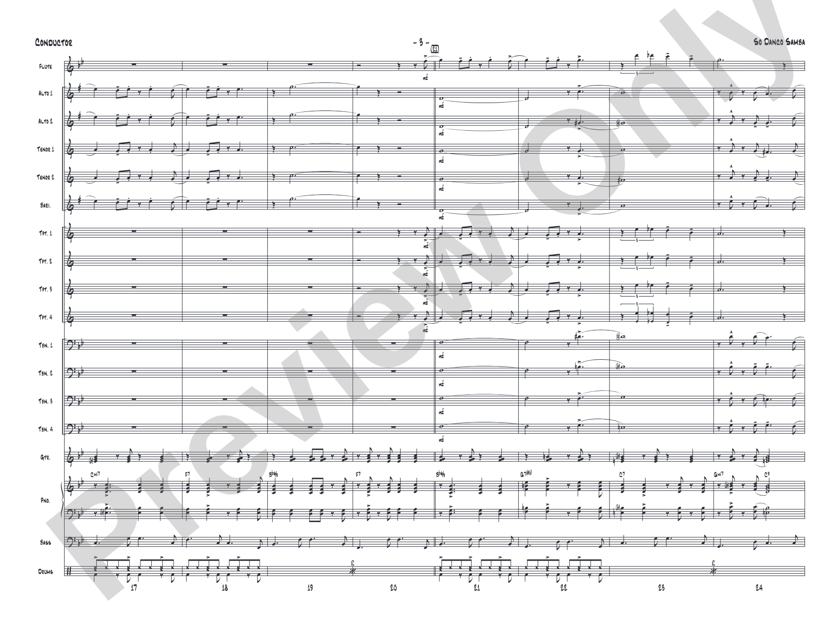 So Danco Samba: Jazz Ensemble Conductor Score & Parts