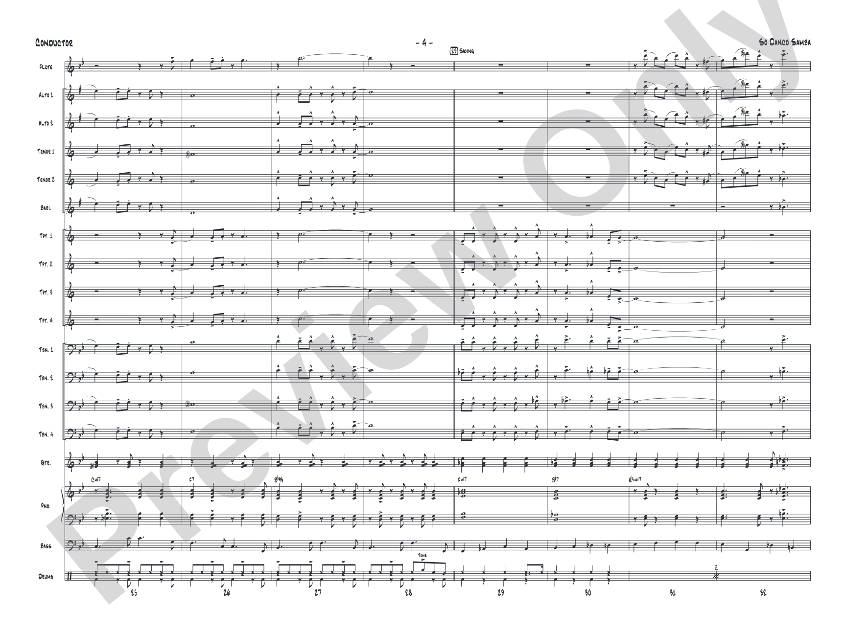 So Danco Samba: Jazz Ensemble Conductor Score & Parts