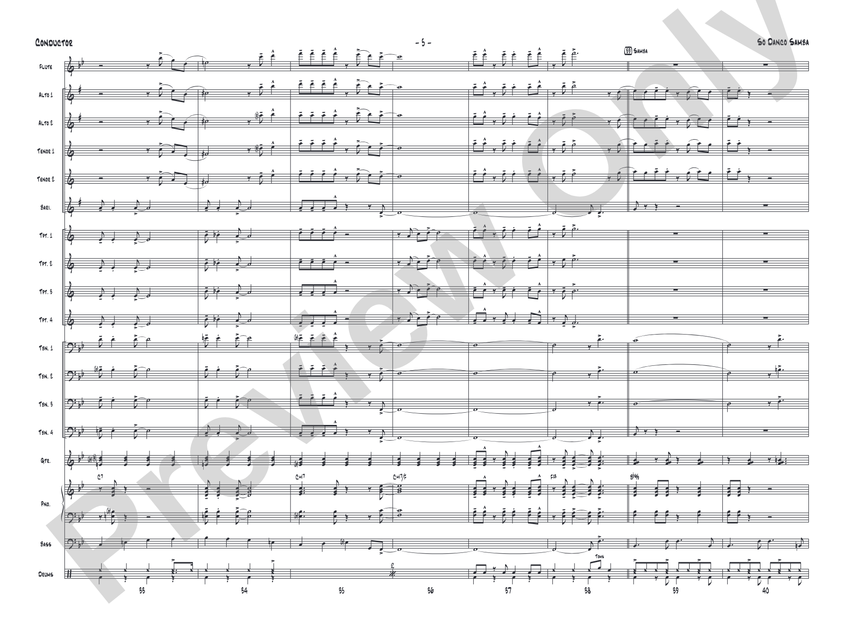 So Danco Samba: Jazz Ensemble Conductor Score & Parts