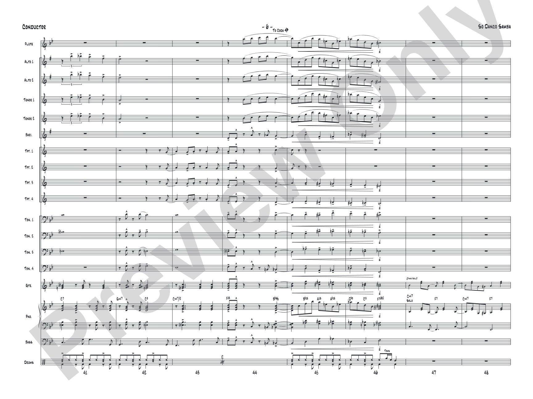 So Danco Samba: Jazz Ensemble Conductor Score & Parts