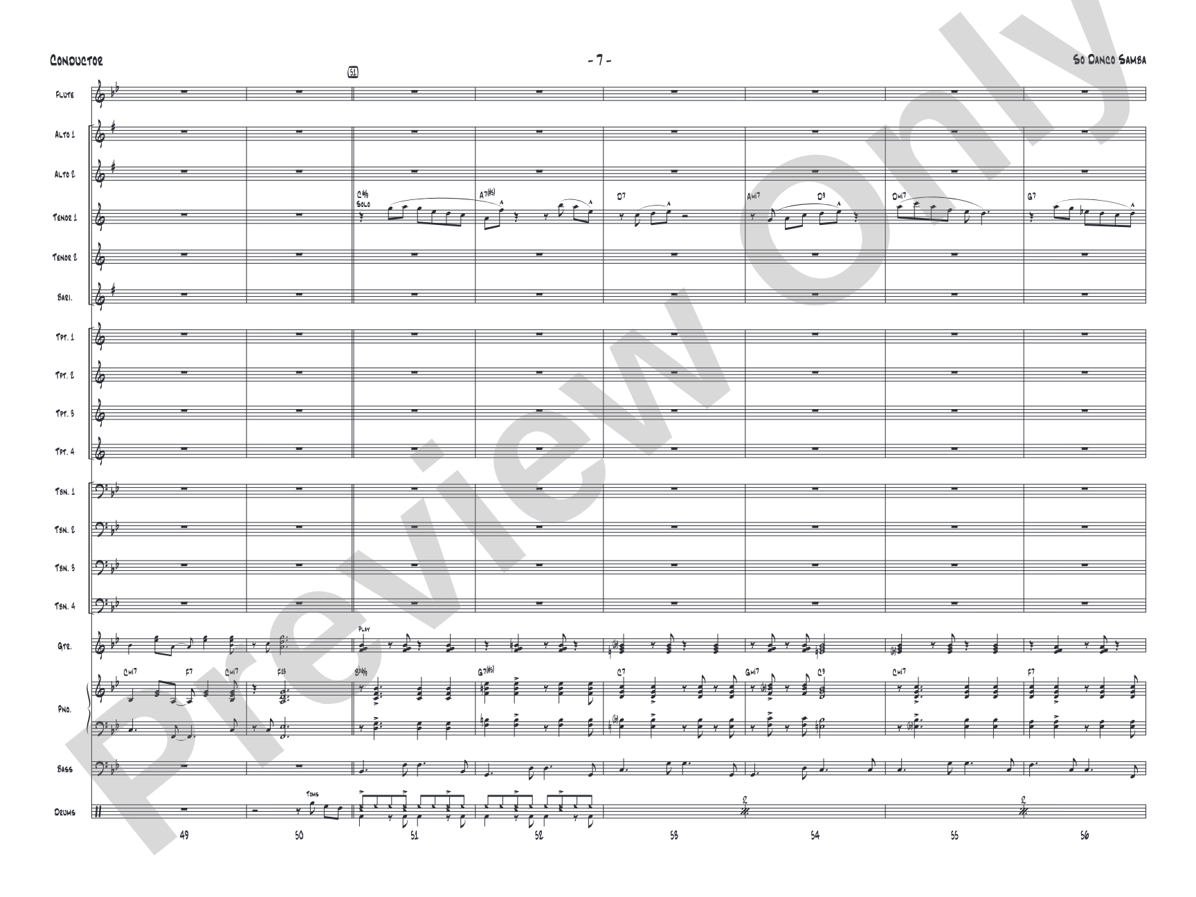 So Danco Samba: Jazz Ensemble Conductor Score & Parts