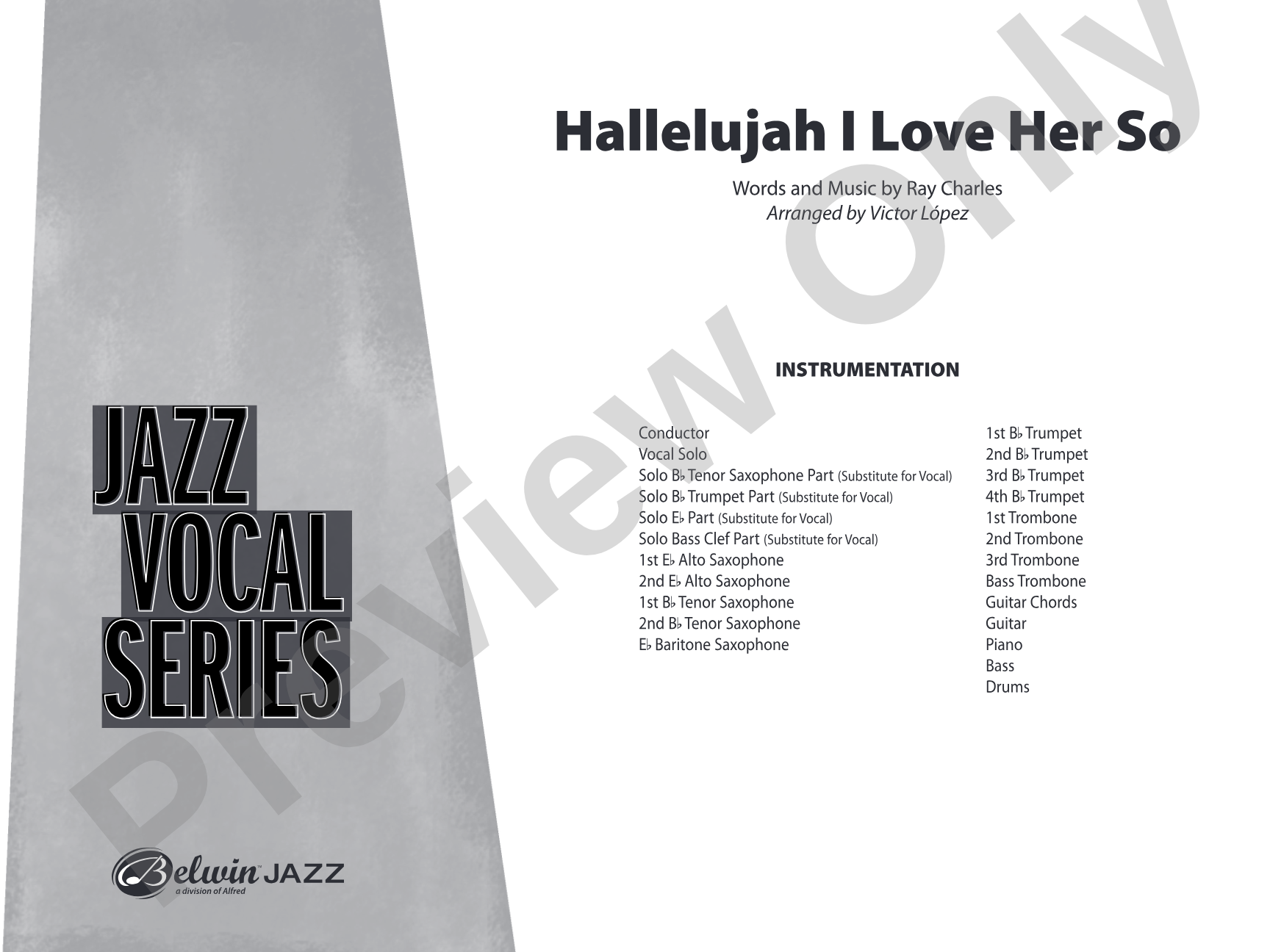 Hallelujah I Love Her So: Vocal Solo with Jazz Ensemble Conductor Score & Parts