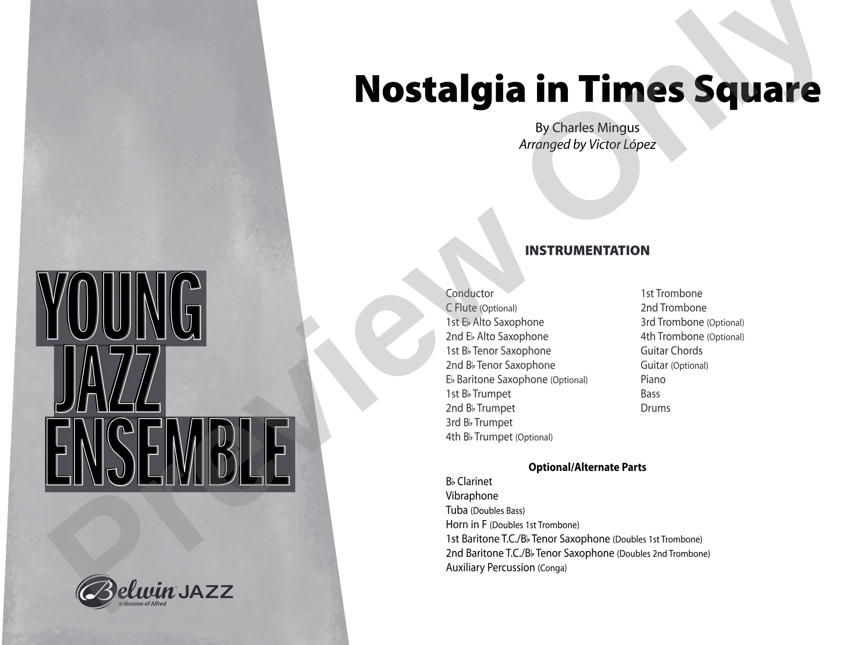 Nostalgia in Times Square: Jazz Ensemble Conductor Score & Parts