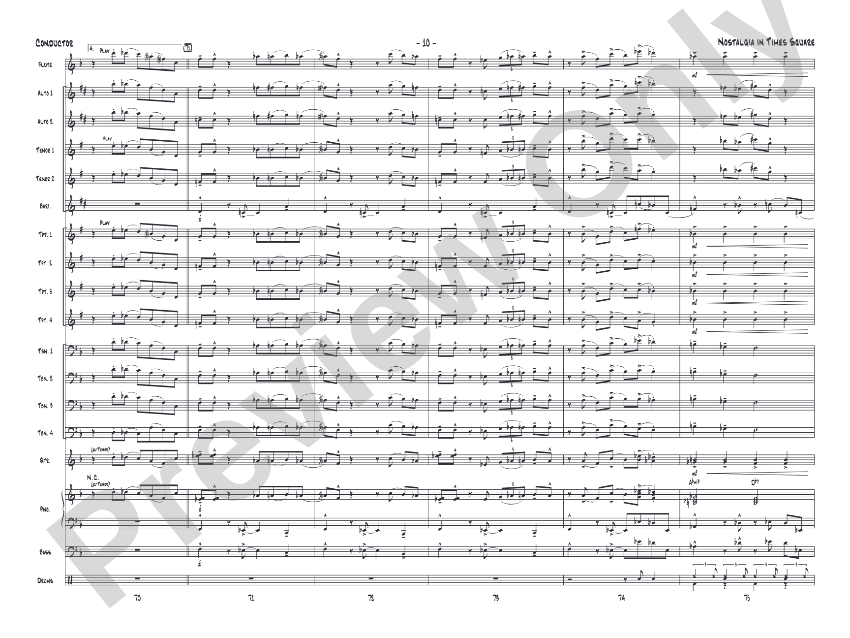 Nostalgia in Times Square: Jazz Ensemble Conductor Score & Parts