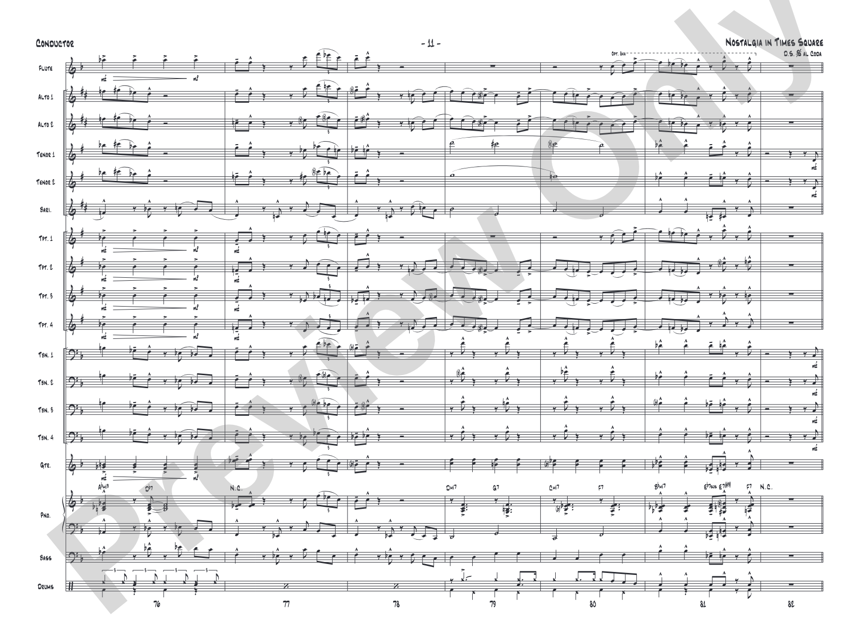 Nostalgia in Times Square: Jazz Ensemble Conductor Score & Parts