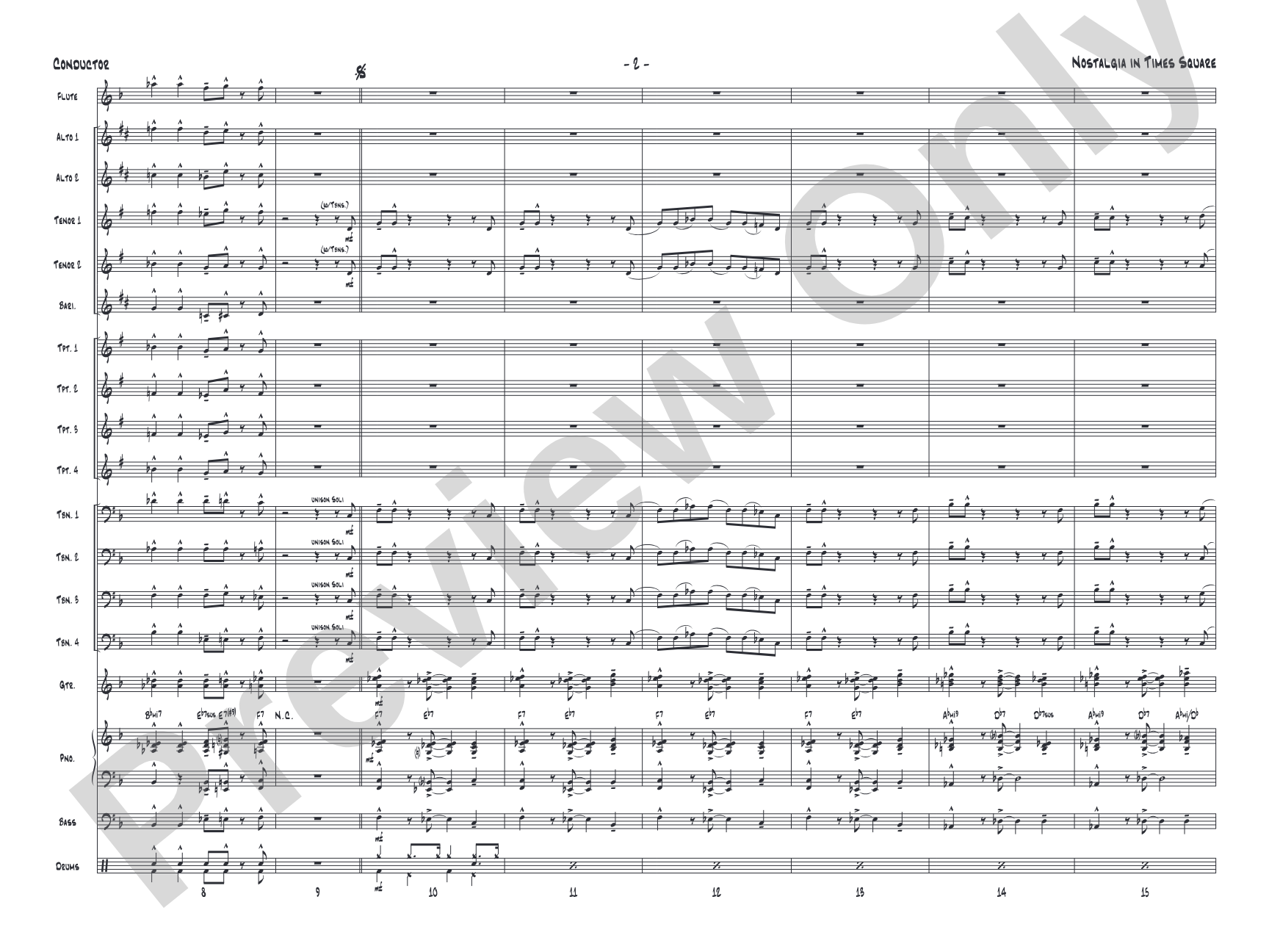 Nostalgia in Times Square: Jazz Ensemble Conductor Score & Parts
