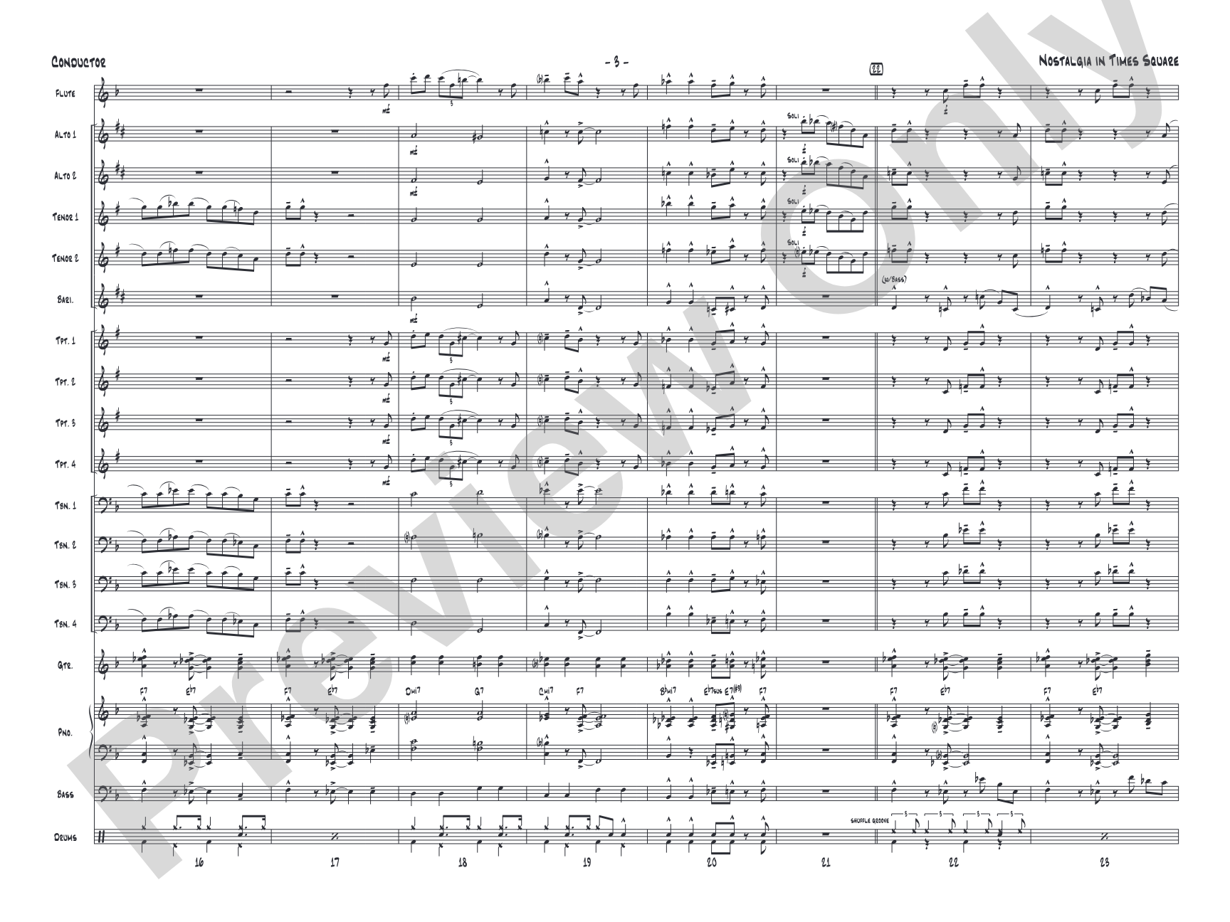 Nostalgia in Times Square: Jazz Ensemble Conductor Score & Parts