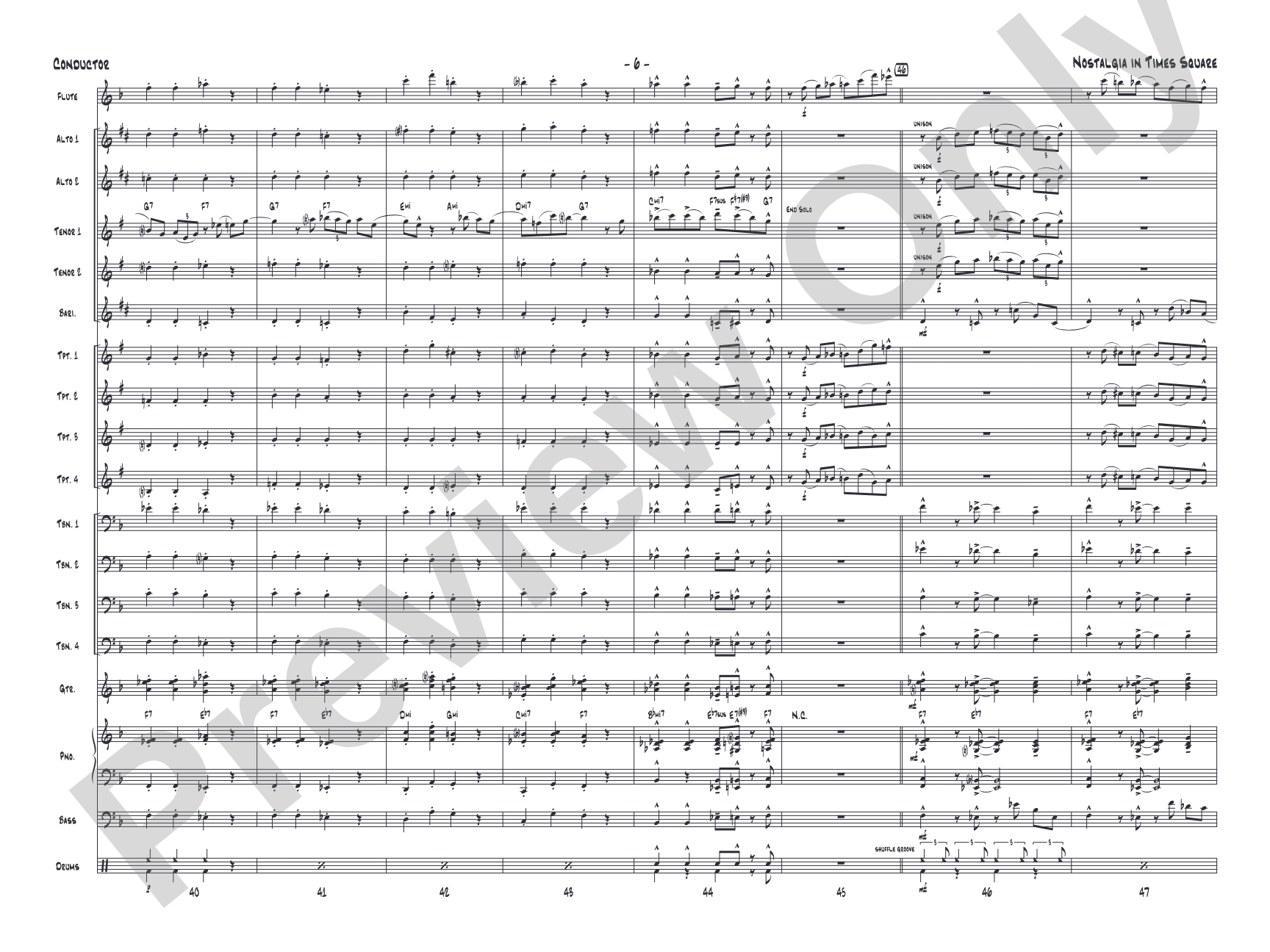 Nostalgia in Times Square: Jazz Ensemble Conductor Score & Parts