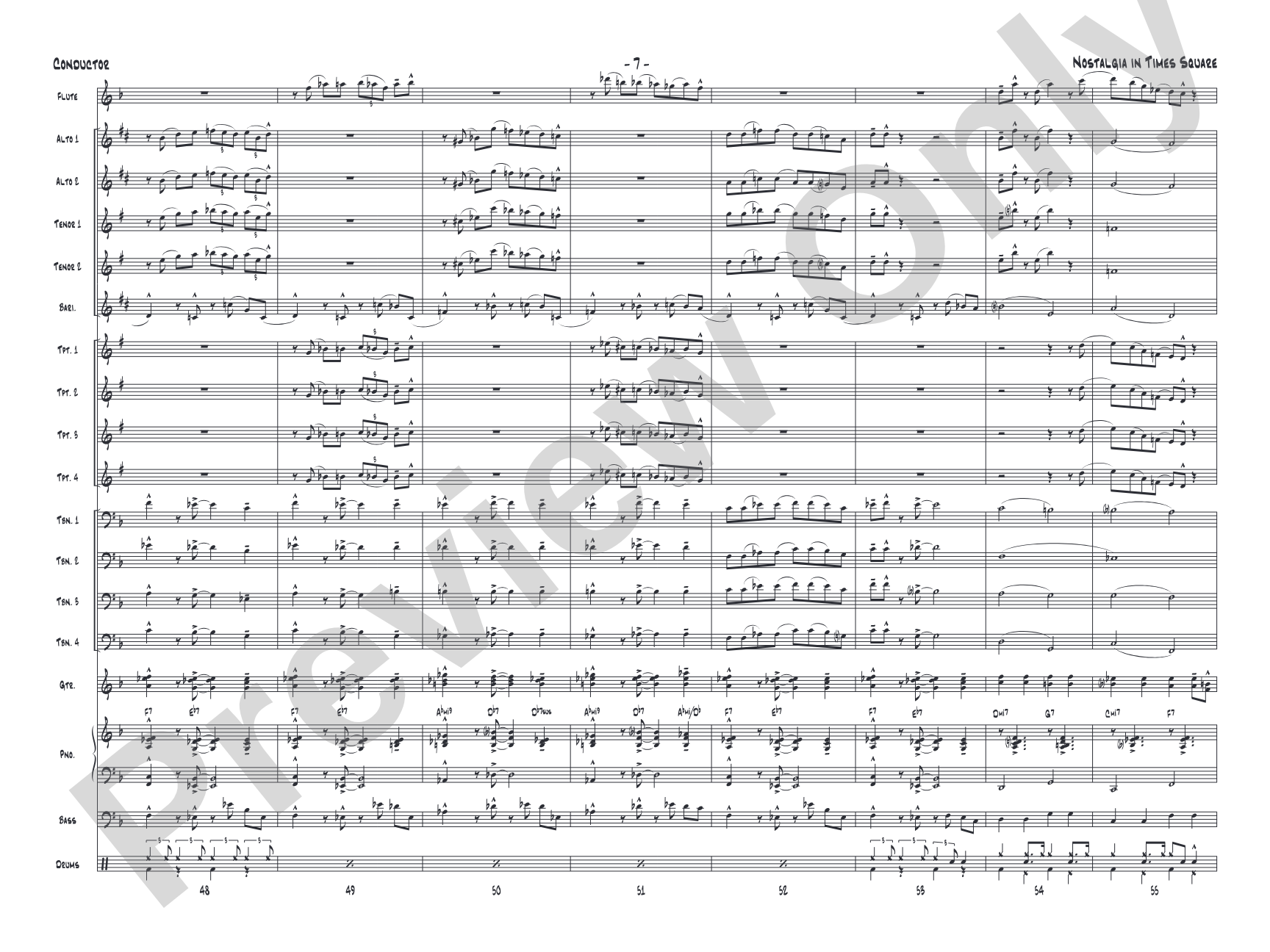 Nostalgia in Times Square: Jazz Ensemble Conductor Score & Parts