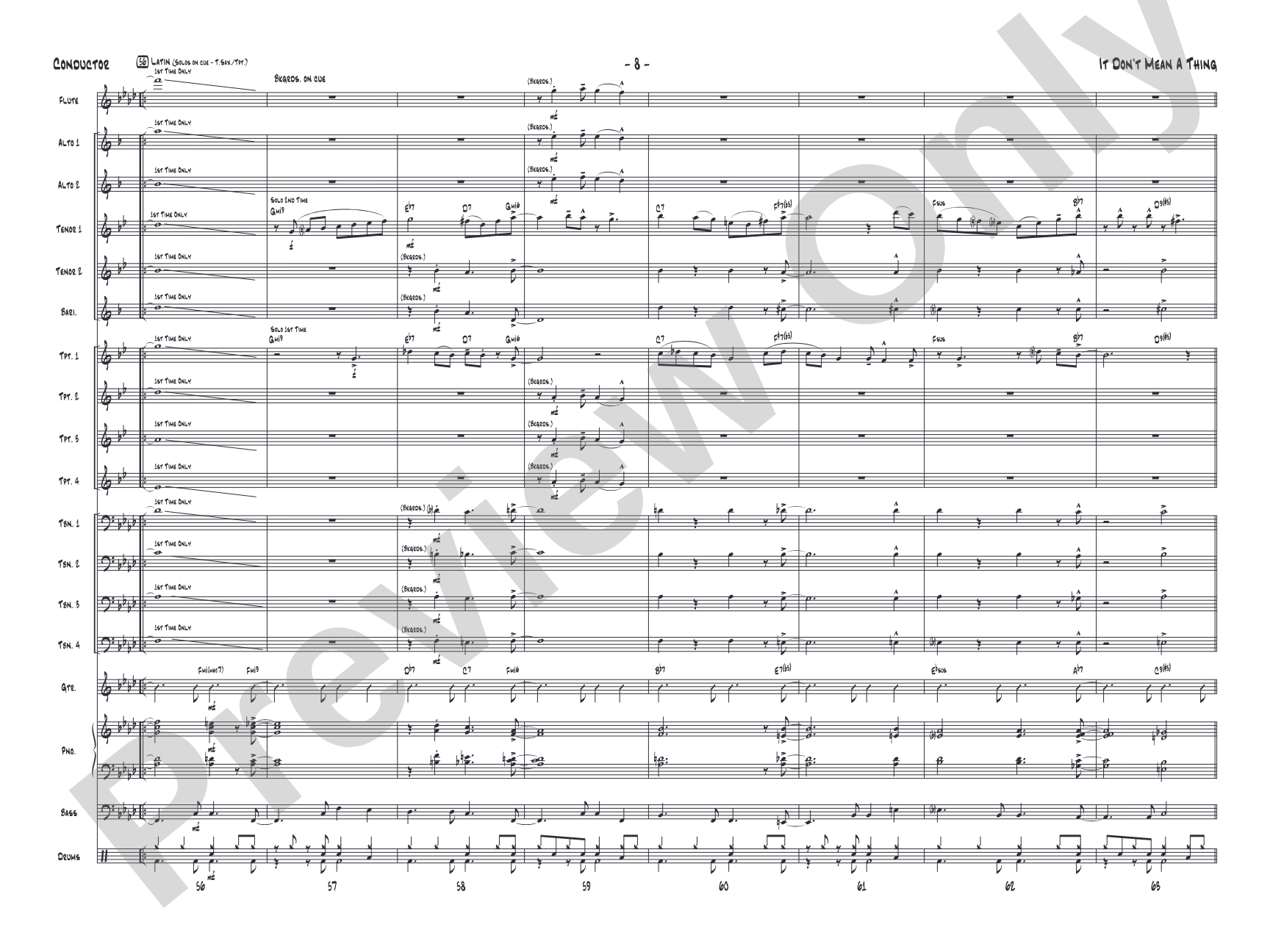 It Don't Mean a Thing (If It Ain't Got That Swing): Jazz Ensemble Conductor Score & Parts