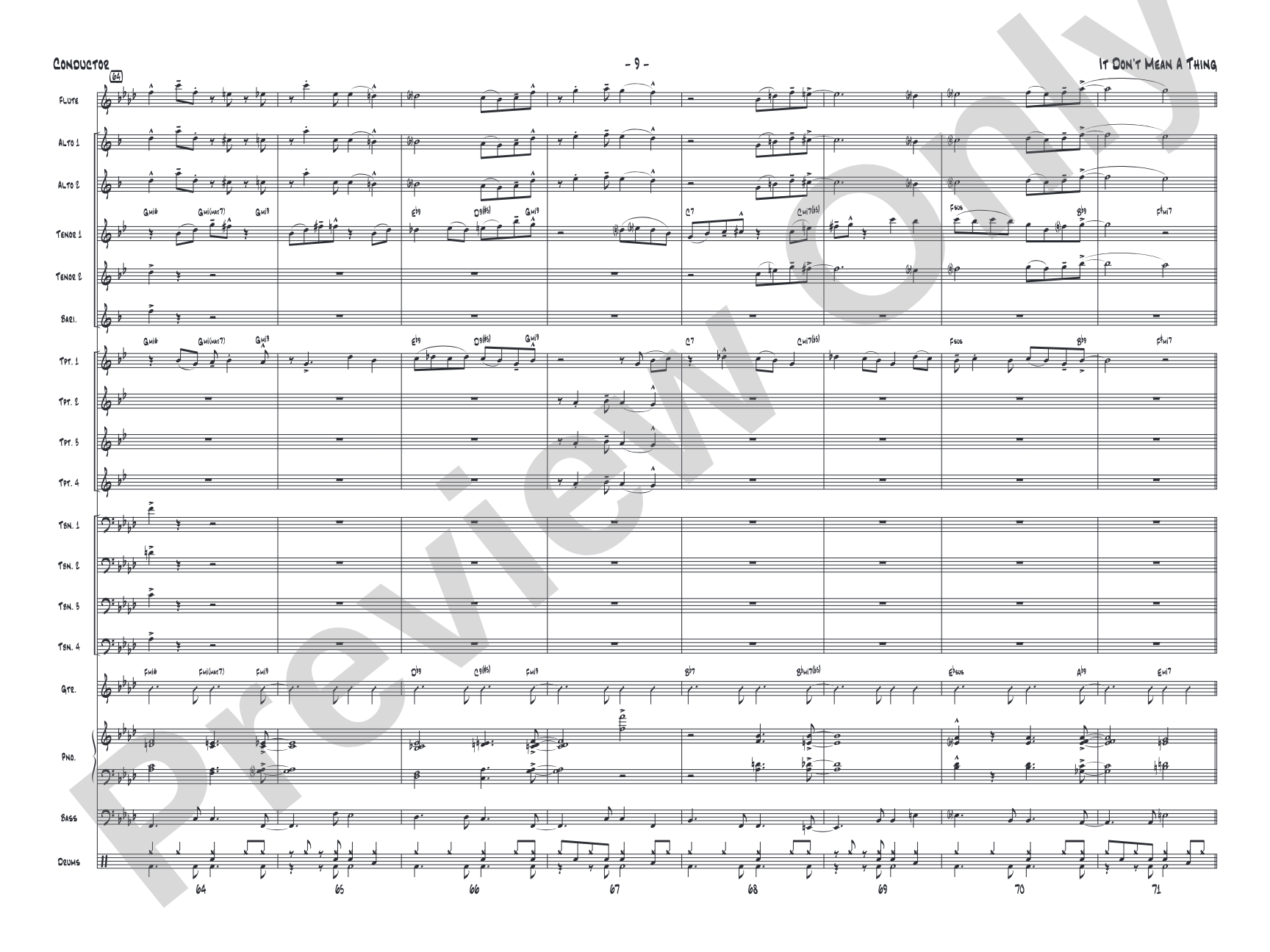 It Don't Mean a Thing (If It Ain't Got That Swing): Jazz Ensemble Conductor Score & Parts