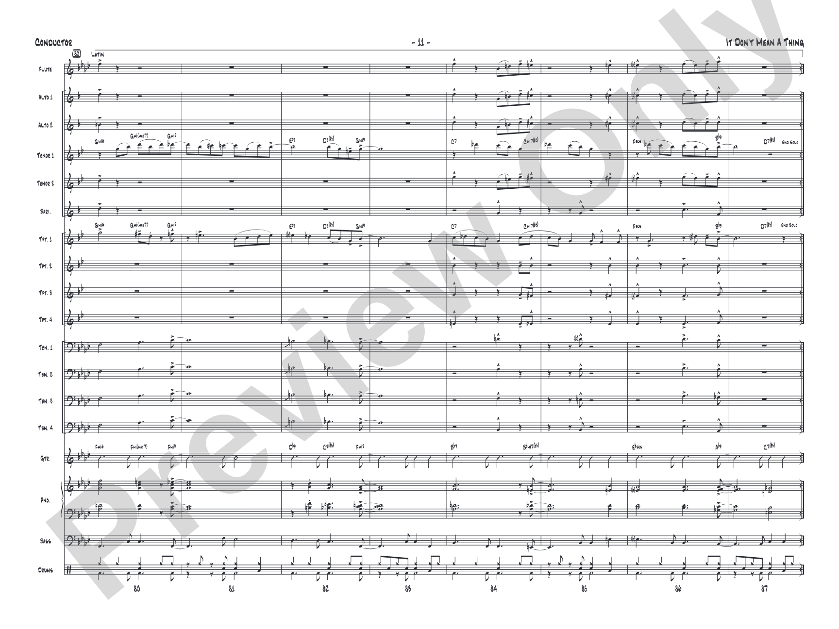 It Don't Mean a Thing (If It Ain't Got That Swing): Jazz Ensemble Conductor Score & Parts