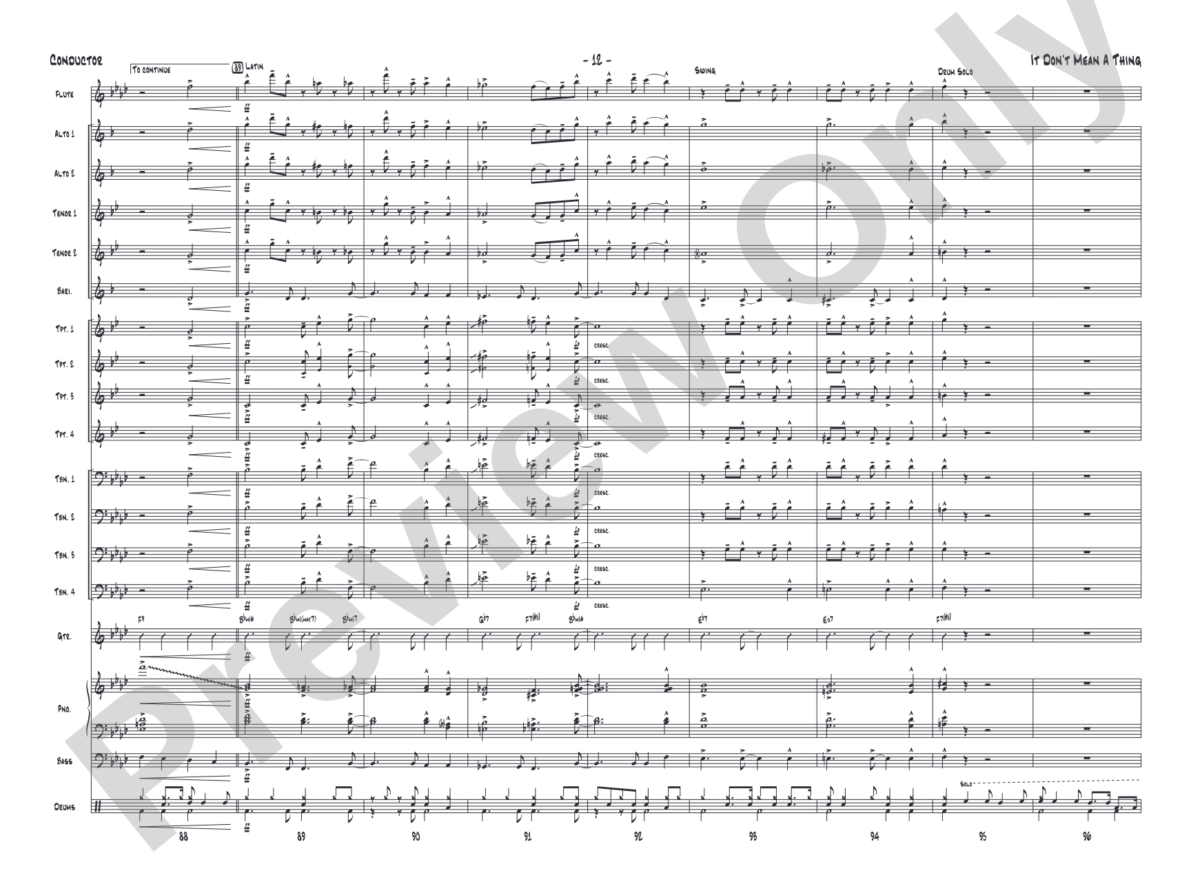 It Don't Mean a Thing (If It Ain't Got That Swing): Jazz Ensemble Conductor Score & Parts