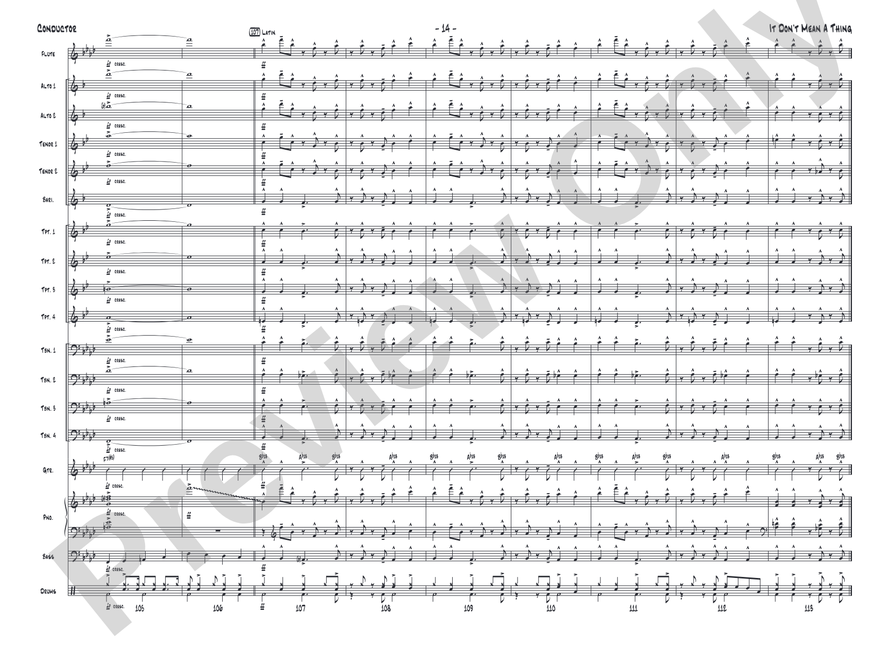 It Don't Mean a Thing (If It Ain't Got That Swing): Jazz Ensemble Conductor Score & Parts