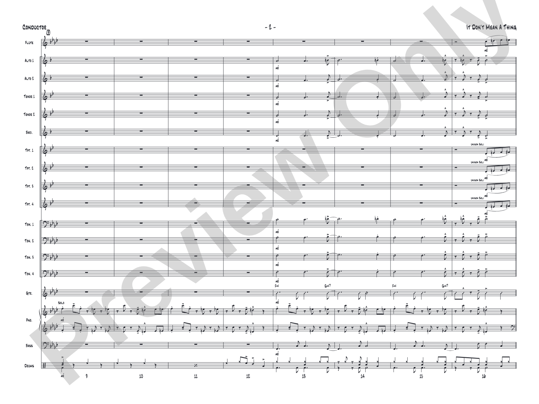 It Don't Mean a Thing (If It Ain't Got That Swing): Jazz Ensemble Conductor Score & Parts