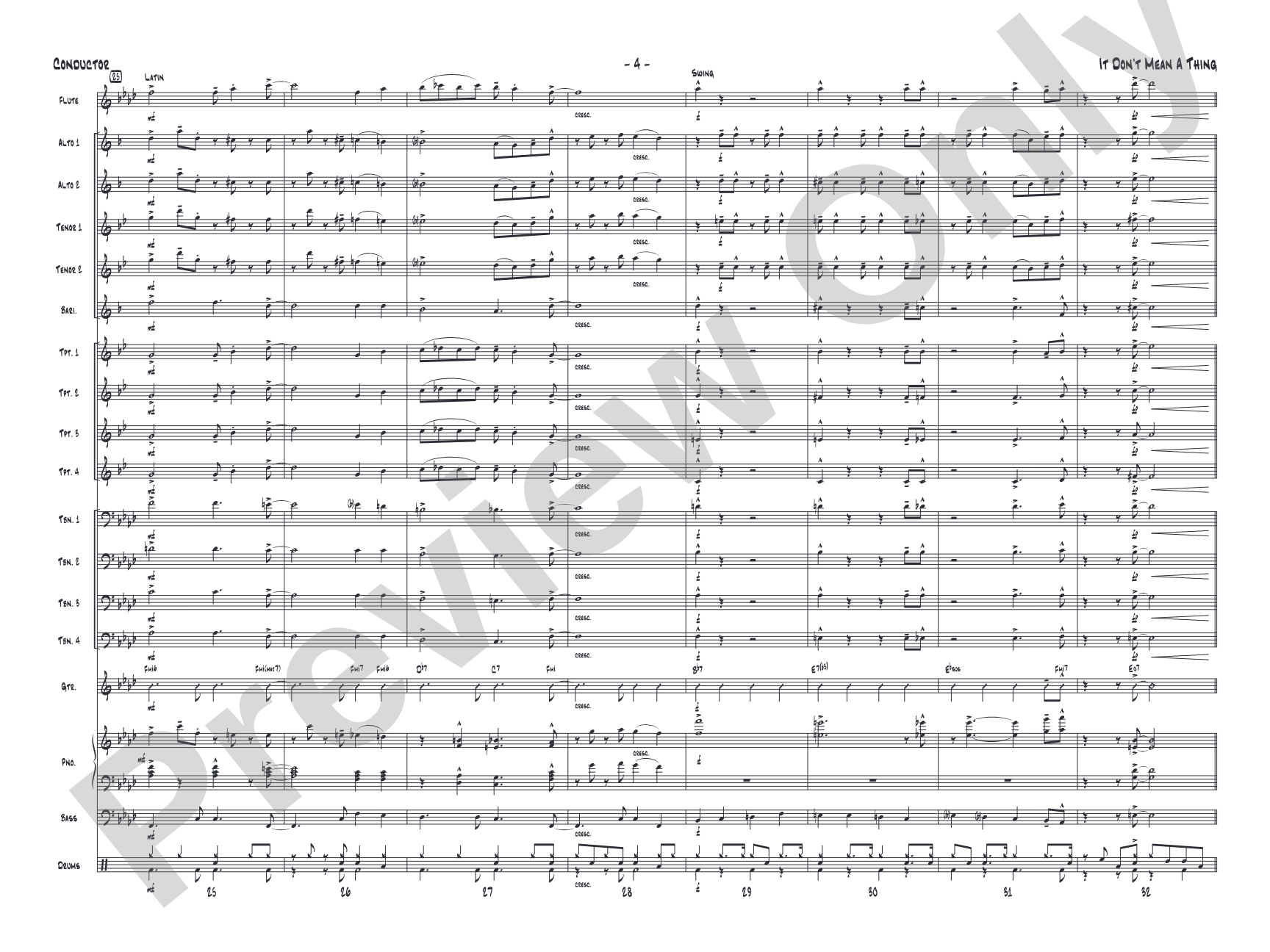 It Don't Mean a Thing (If It Ain't Got That Swing): Jazz Ensemble Conductor Score & Parts