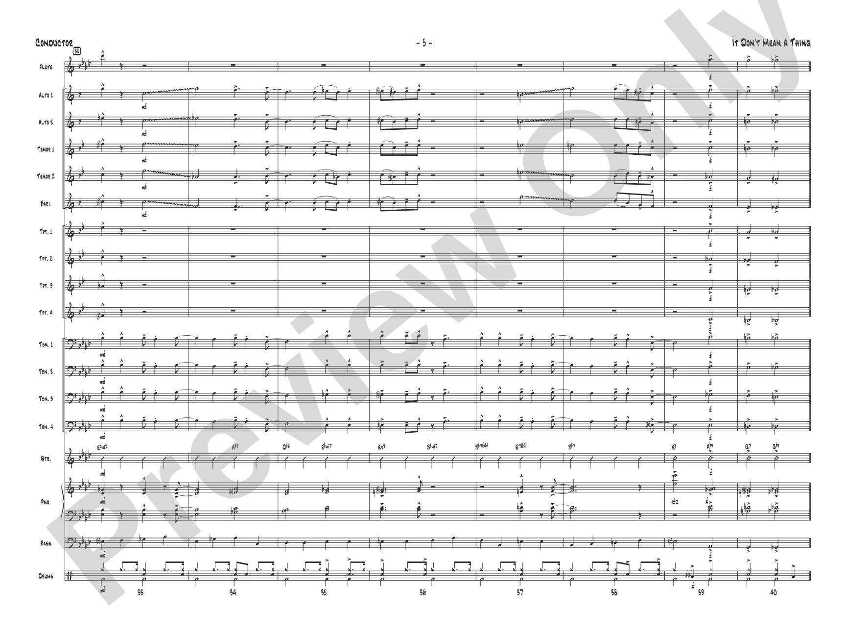 It Don't Mean a Thing (If It Ain't Got That Swing): Jazz Ensemble Conductor Score & Parts
