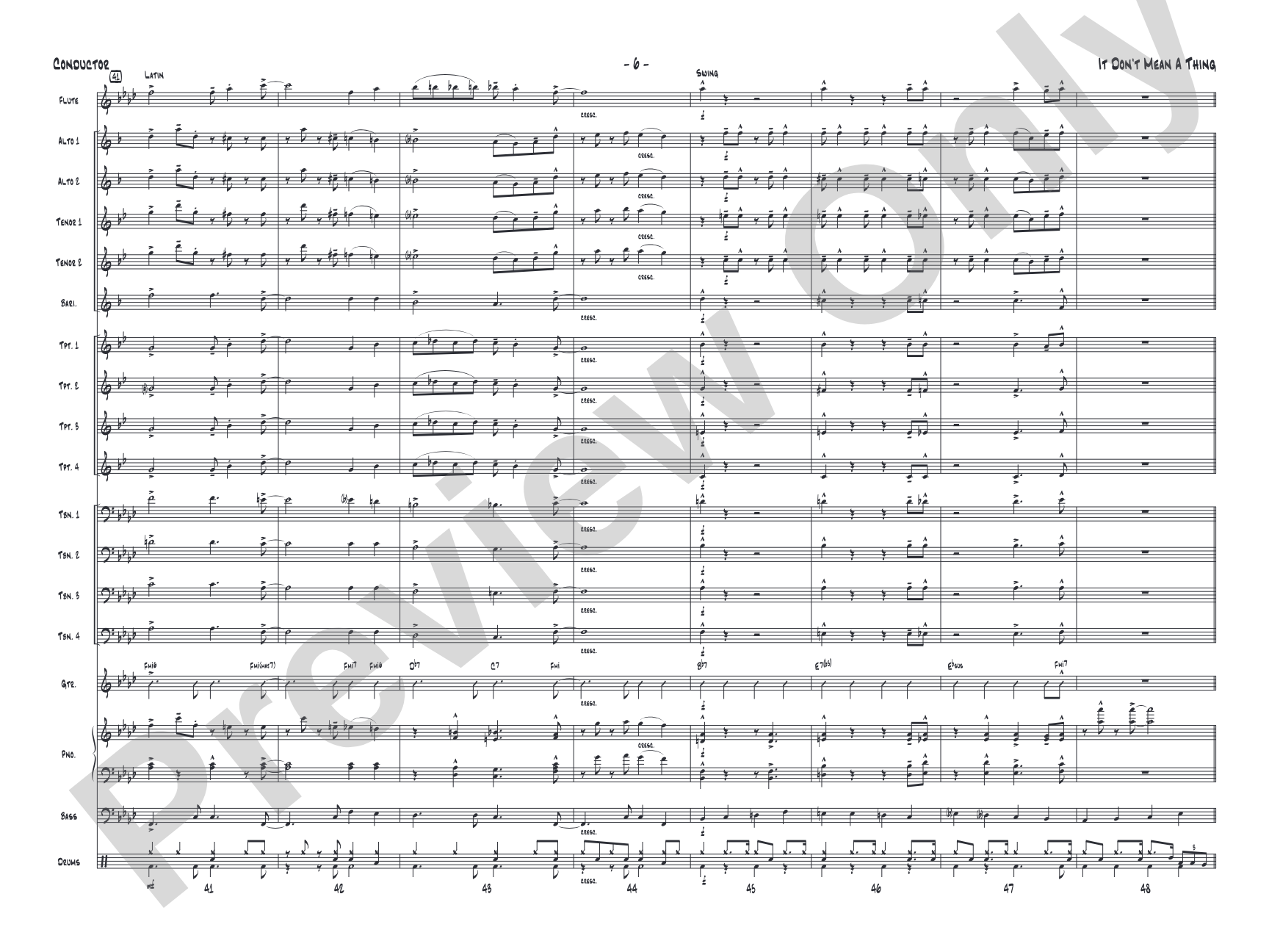 It Don't Mean a Thing (If It Ain't Got That Swing): Jazz Ensemble Conductor Score & Parts