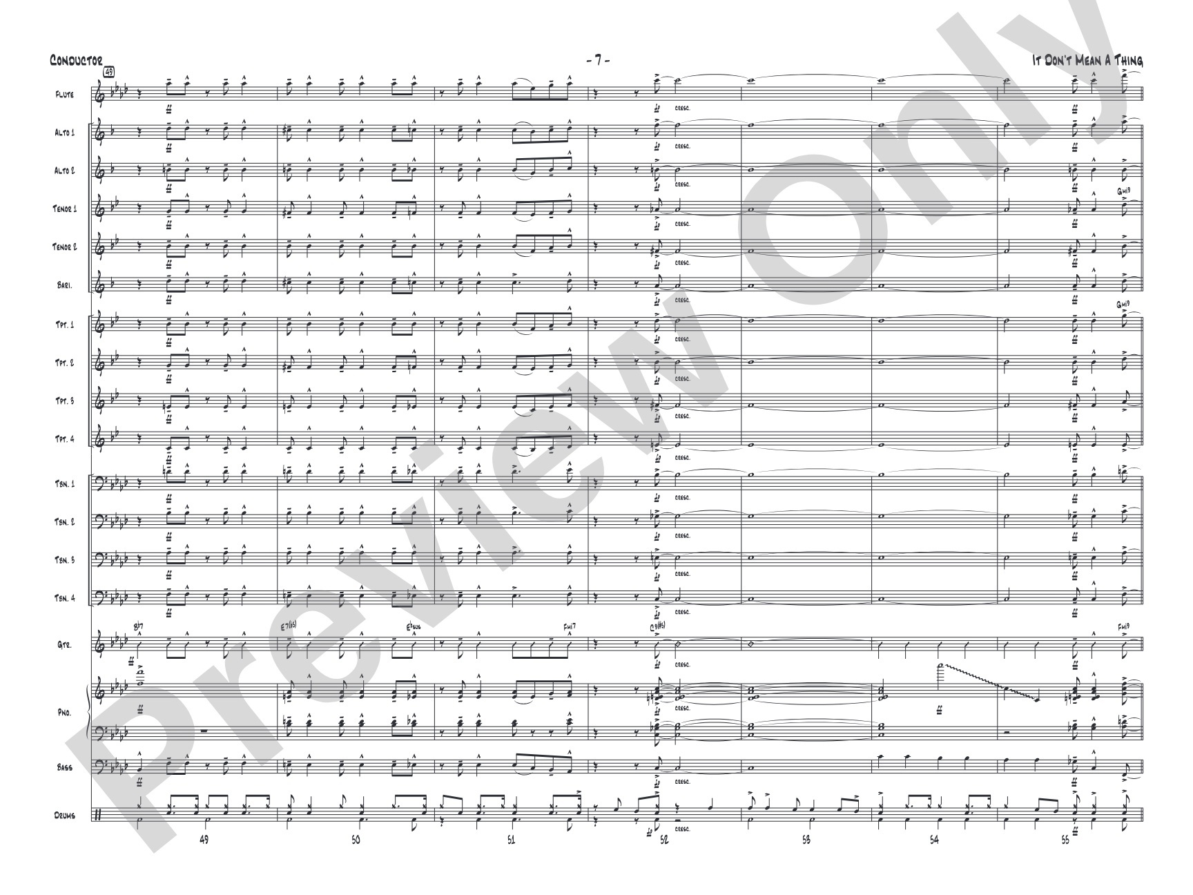 It Don't Mean a Thing (If It Ain't Got That Swing): Jazz Ensemble Conductor Score & Parts