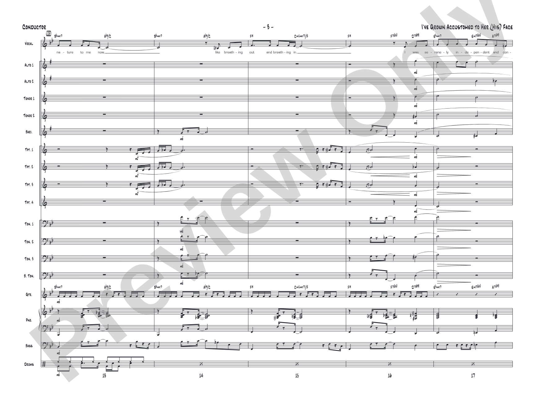 I've Grown Accustomed to Her (His) Face: Vocal Solo with Jazz Ensemble Conductor Score & Parts