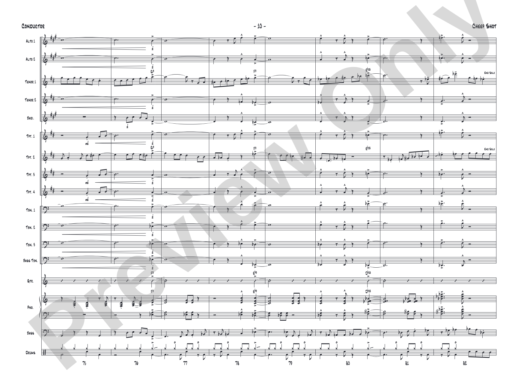 Cheep Shot: Jazz Ensemble Conductor Score & Parts