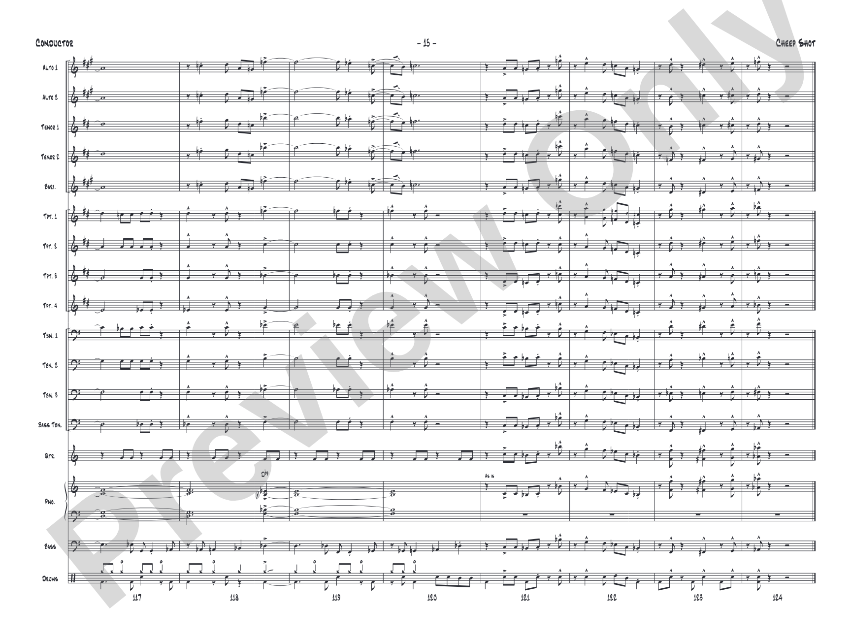 Cheep Shot: Jazz Ensemble Conductor Score & Parts