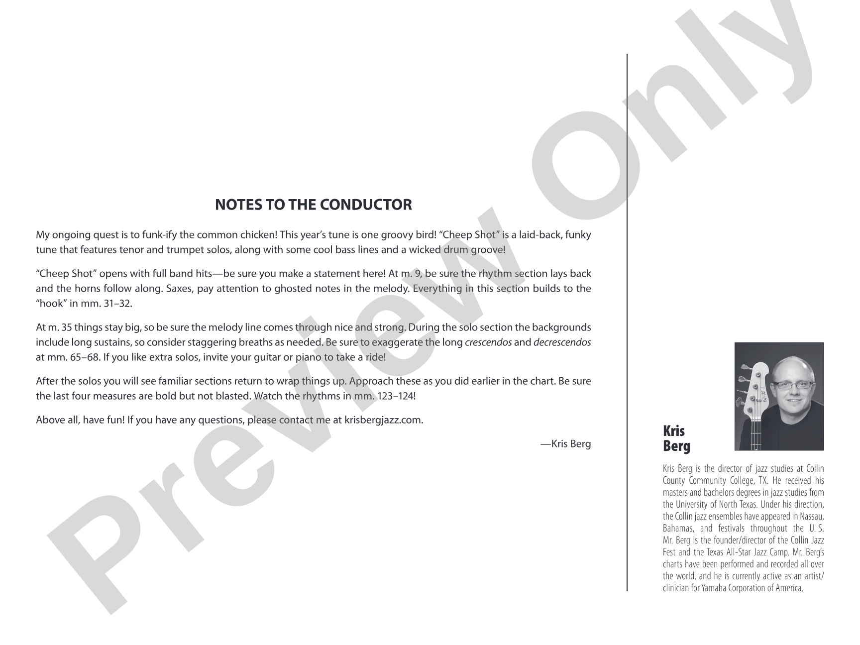 Cheep Shot: Jazz Ensemble Conductor Score & Parts
