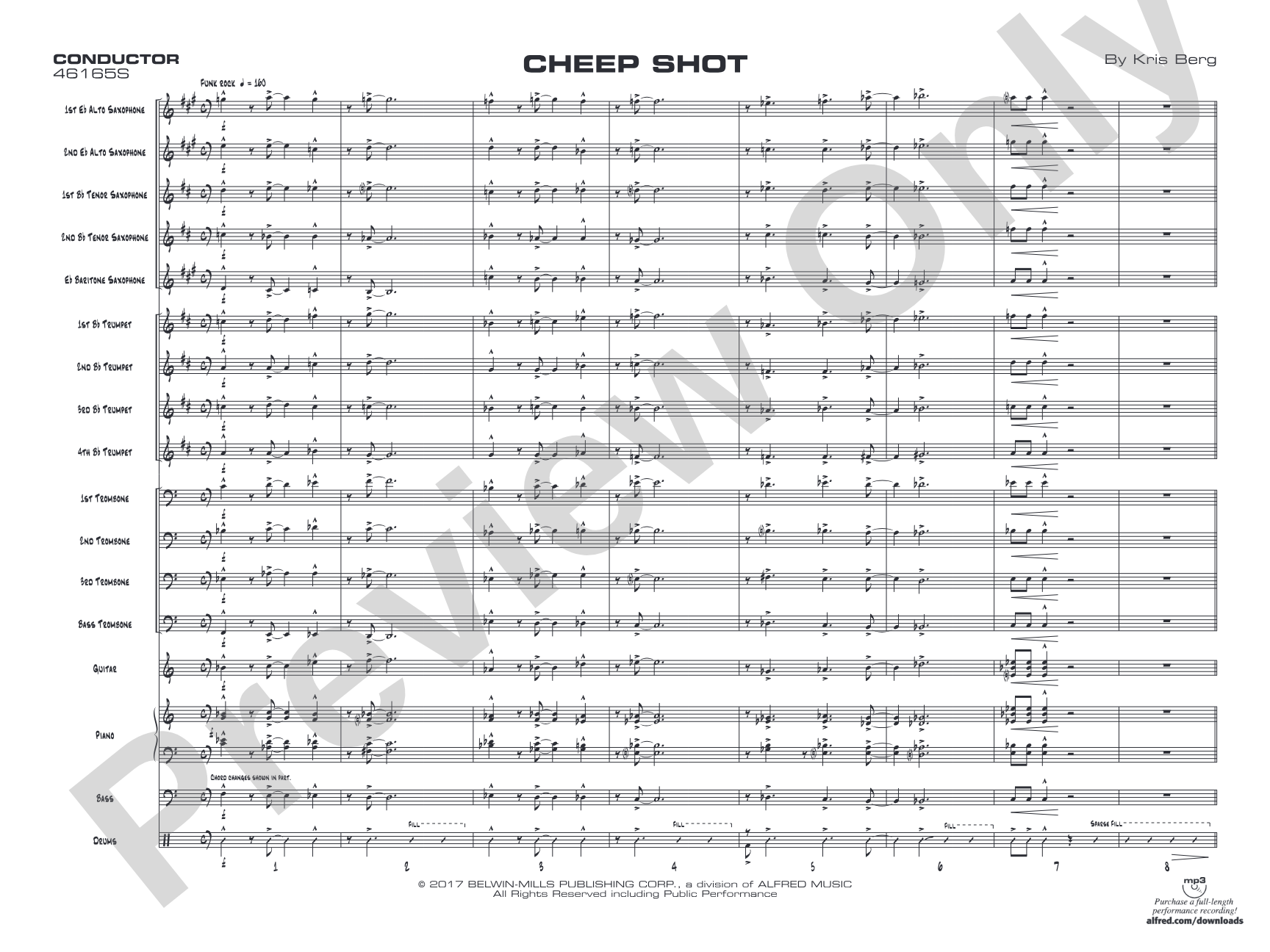 Cheep Shot: Jazz Ensemble Conductor Score & Parts