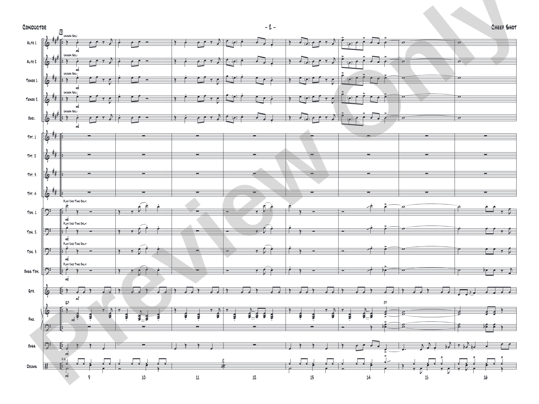Cheep Shot: Jazz Ensemble Conductor Score & Parts