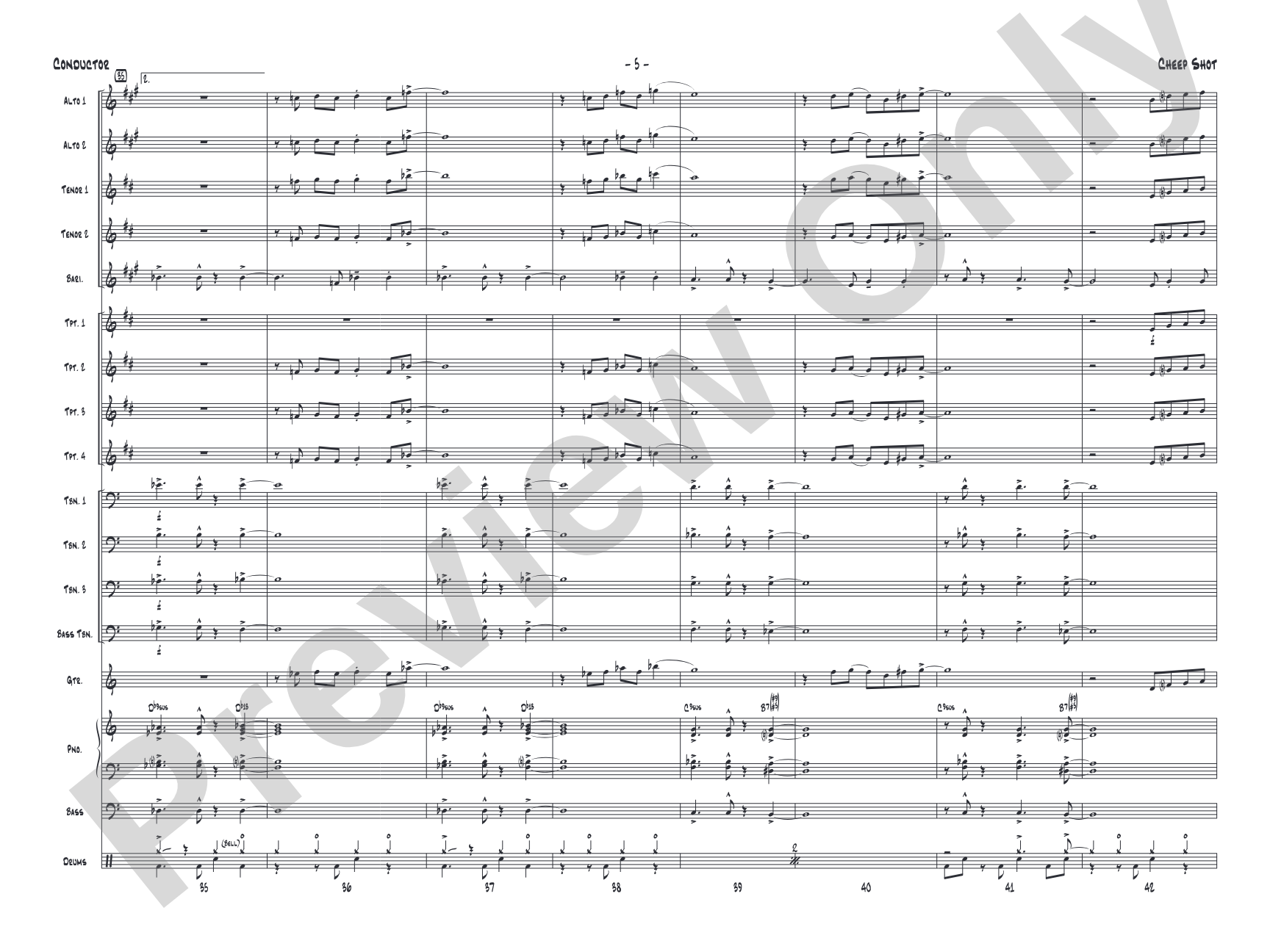 Cheep Shot: Jazz Ensemble Conductor Score & Parts