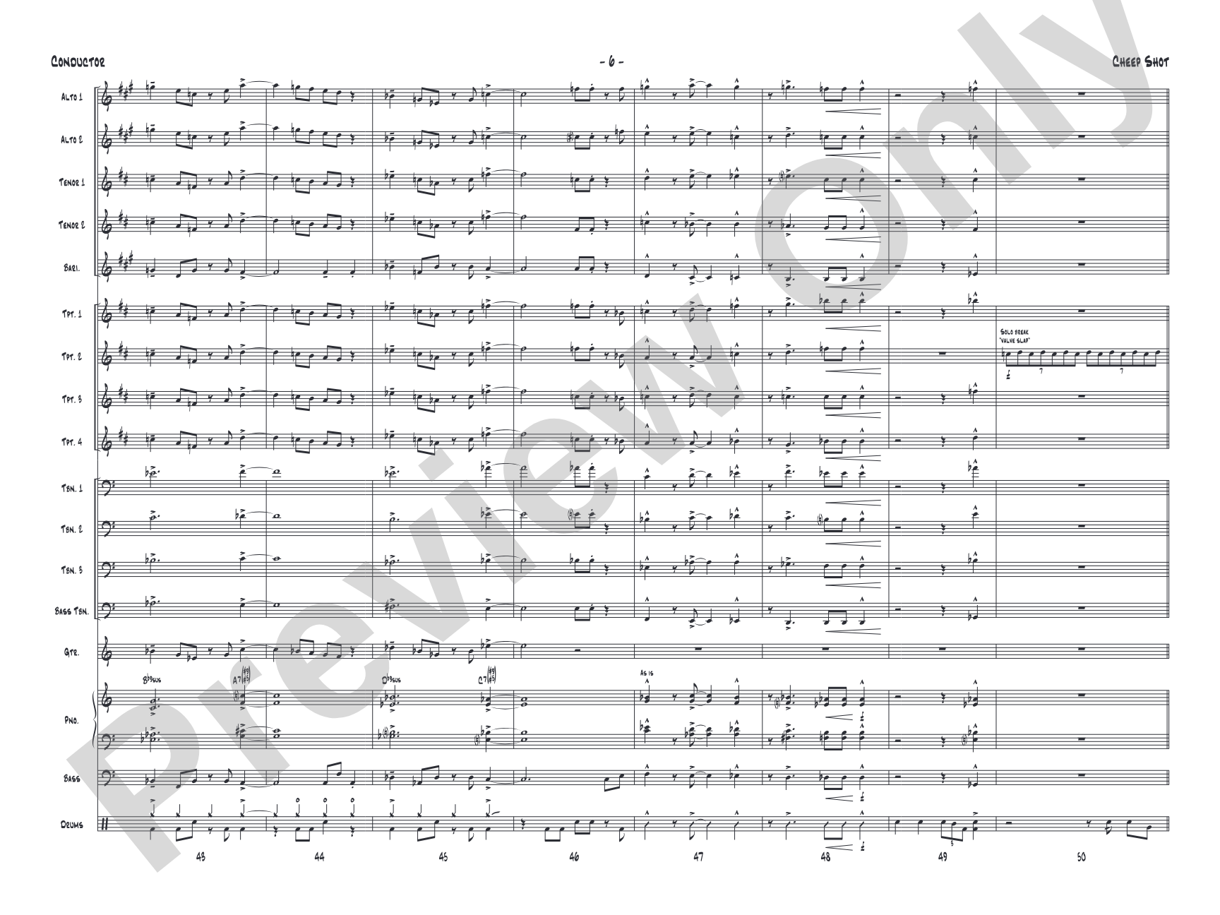 Cheep Shot: Jazz Ensemble Conductor Score & Parts