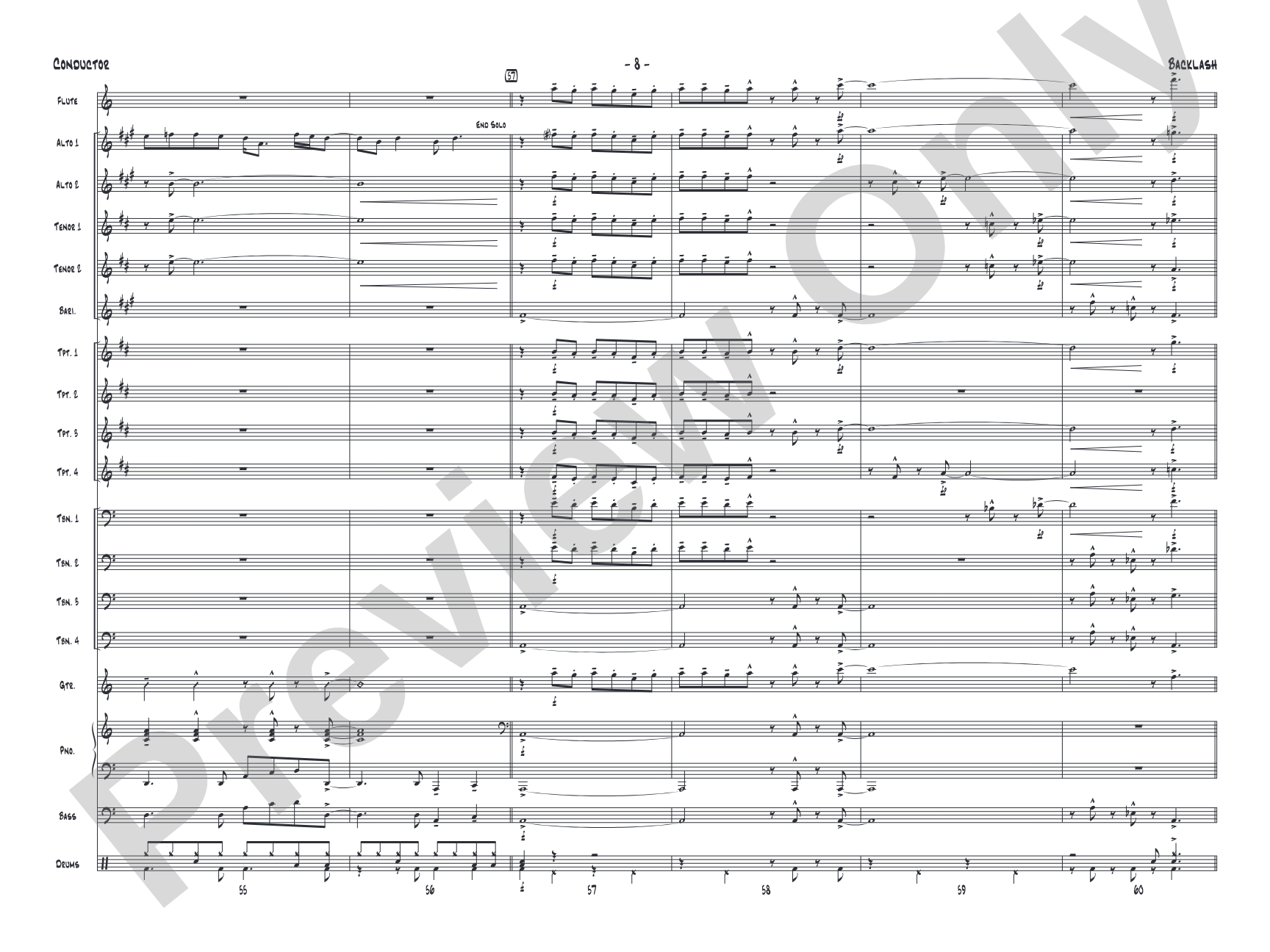 Backlash: Jazz Ensemble Conductor Score & Parts