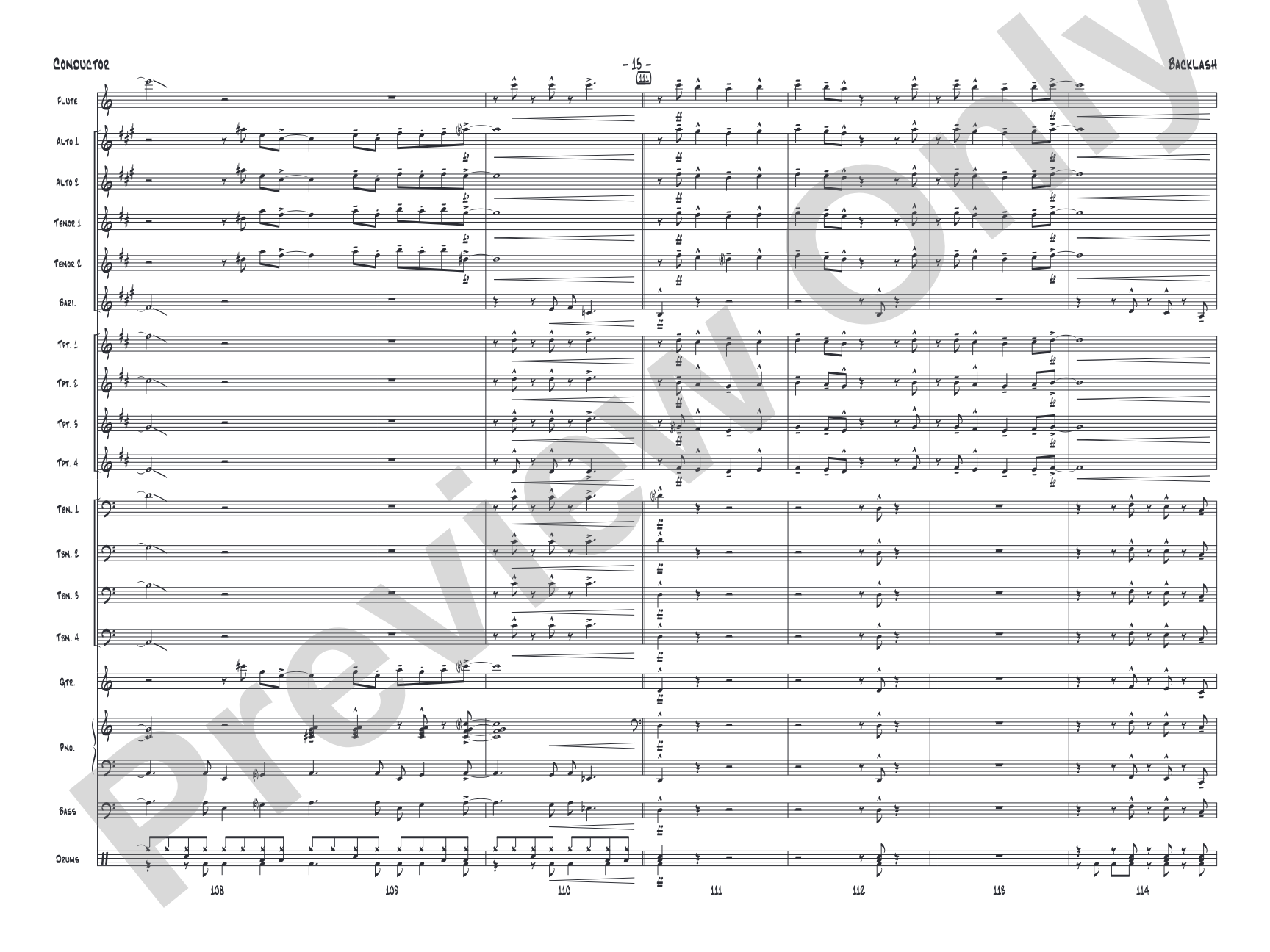 Backlash: Jazz Ensemble Conductor Score & Parts