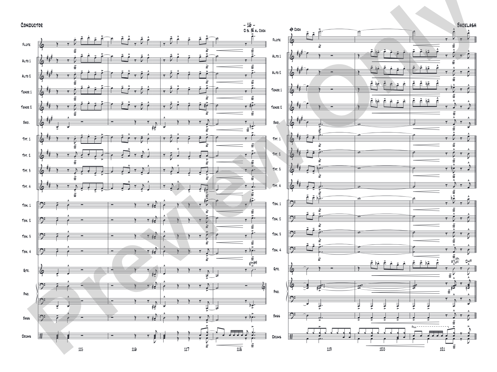 Backlash: Jazz Ensemble Conductor Score & Parts