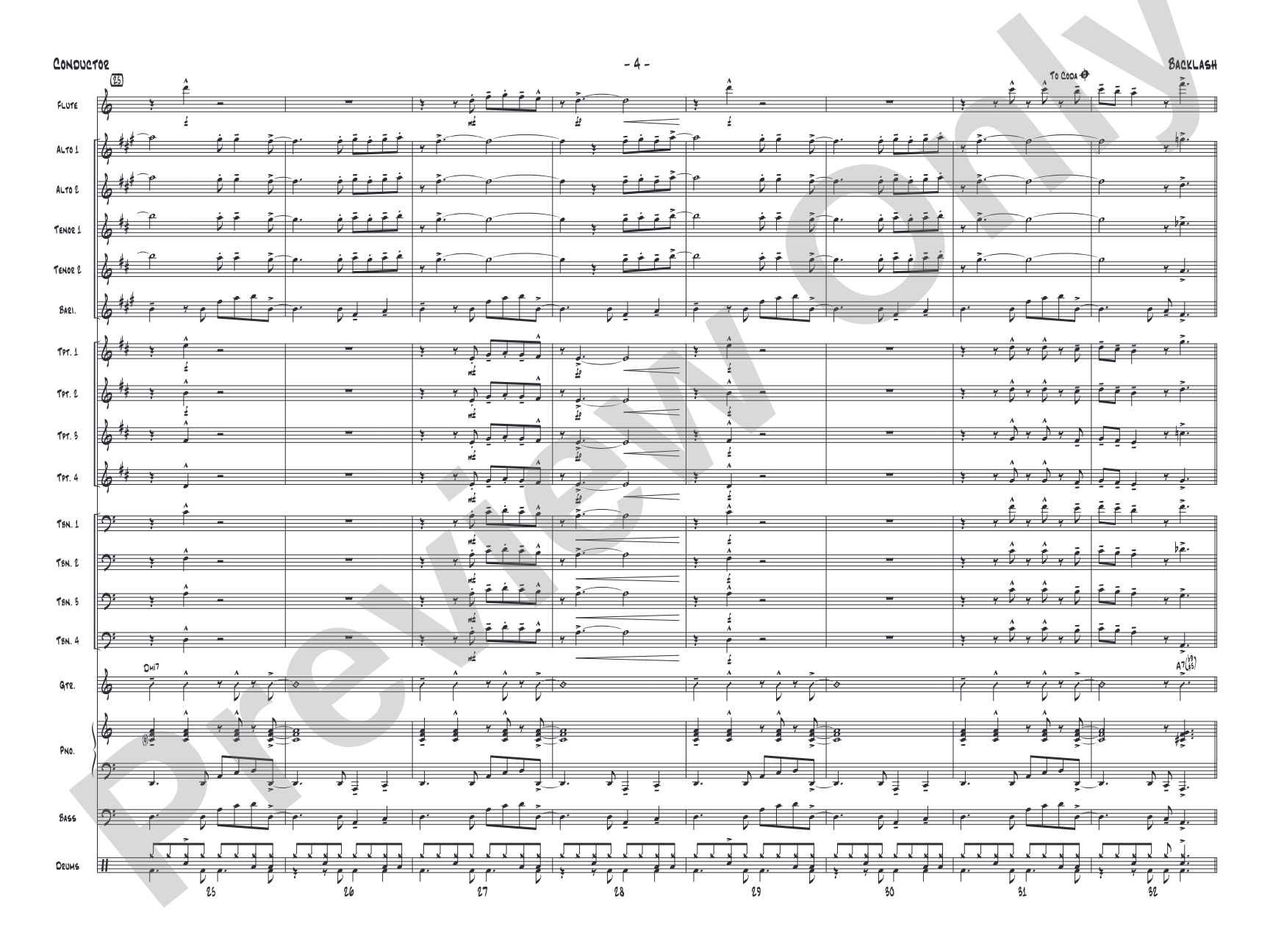 Backlash: Jazz Ensemble Conductor Score & Parts