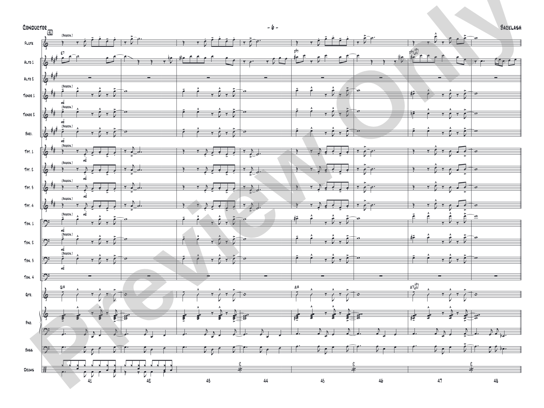 Backlash: Jazz Ensemble Conductor Score & Parts
