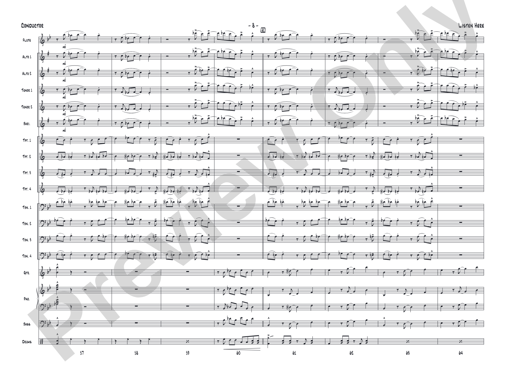 Listen Here: Jazz Ensemble Conductor Score & Parts