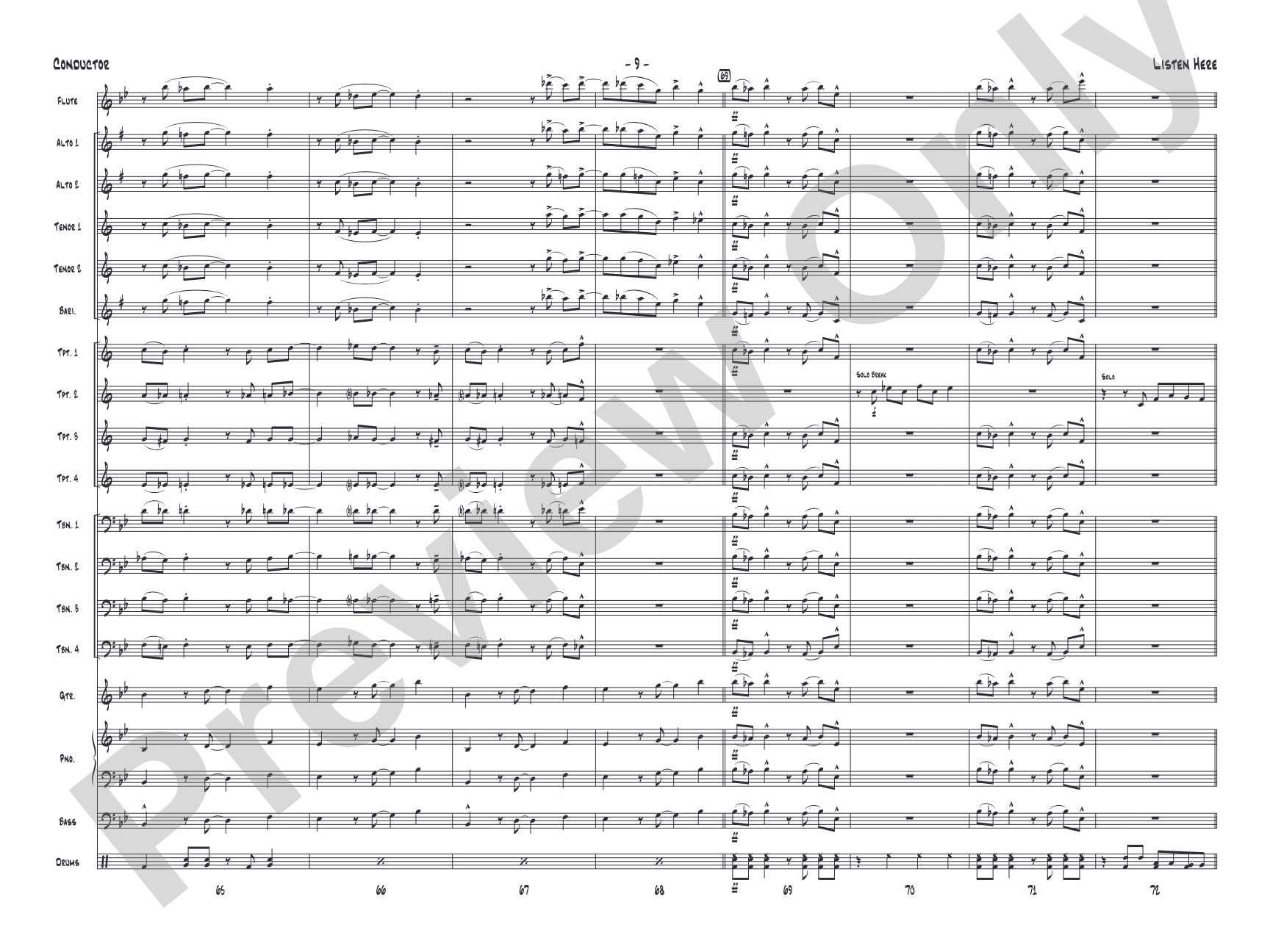 Listen Here: Jazz Ensemble Conductor Score & Parts
