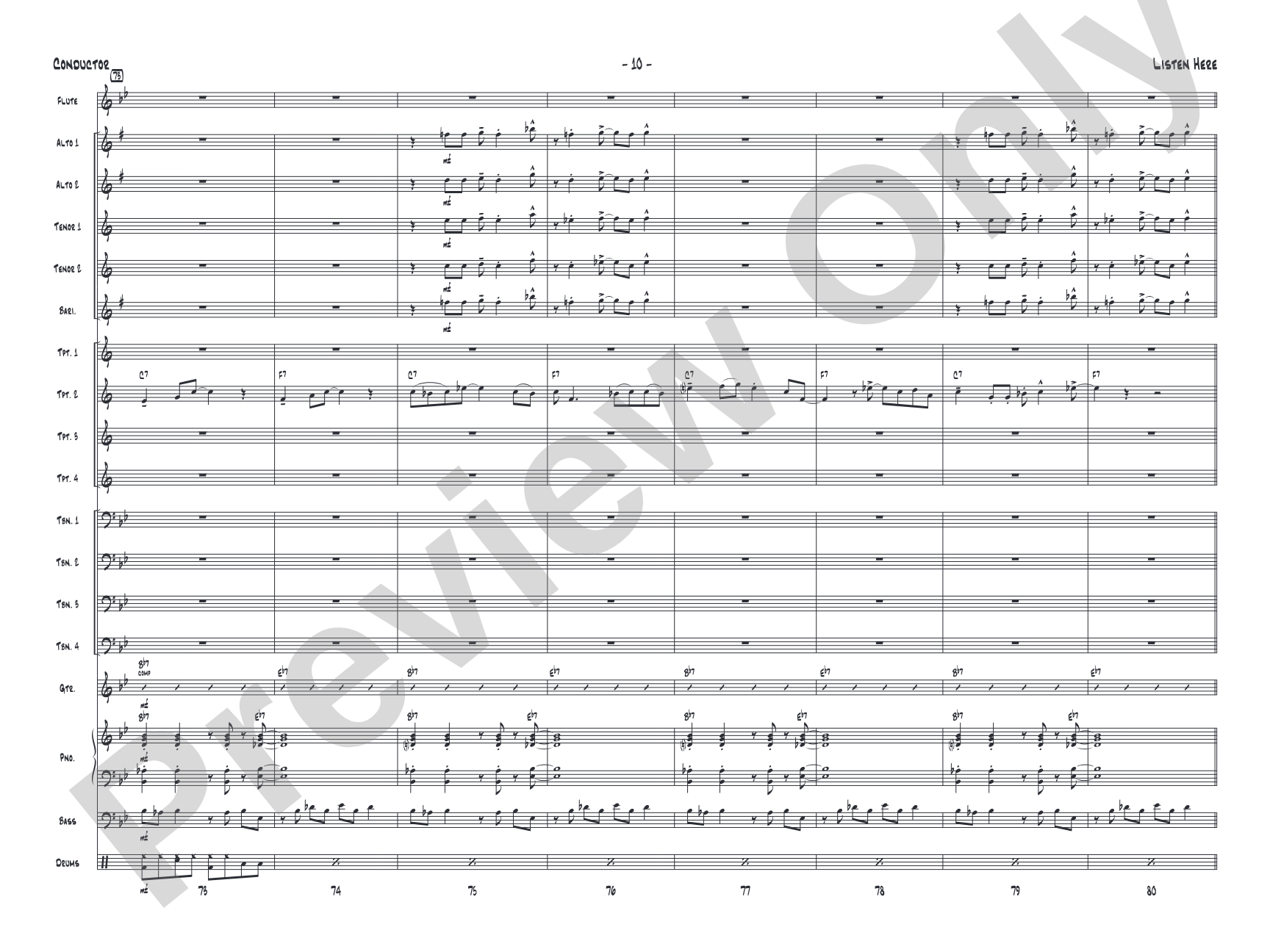 Listen Here: Jazz Ensemble Conductor Score & Parts