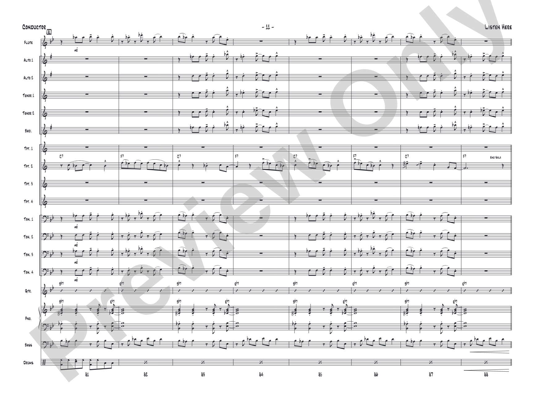 Listen Here: Jazz Ensemble Conductor Score & Parts