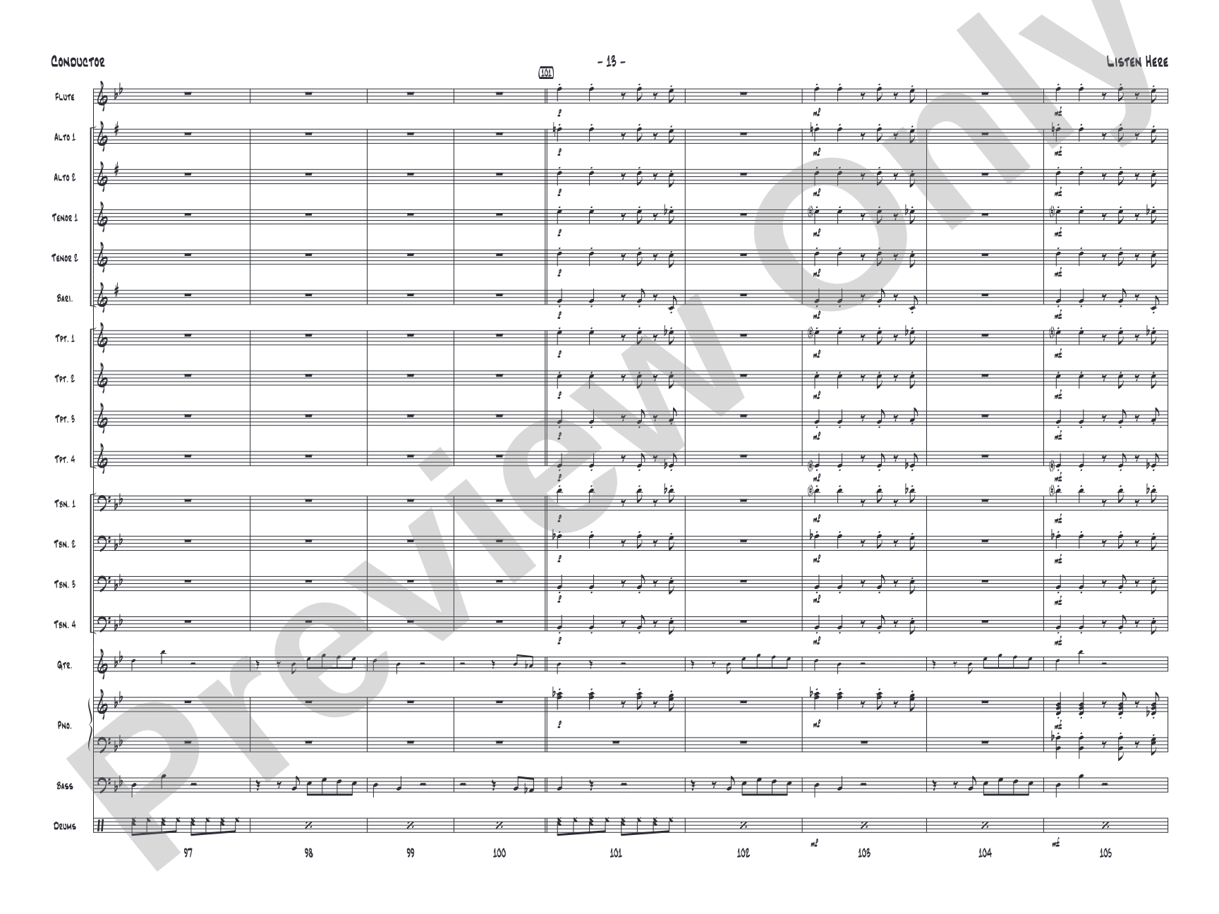 Listen Here: Jazz Ensemble Conductor Score & Parts