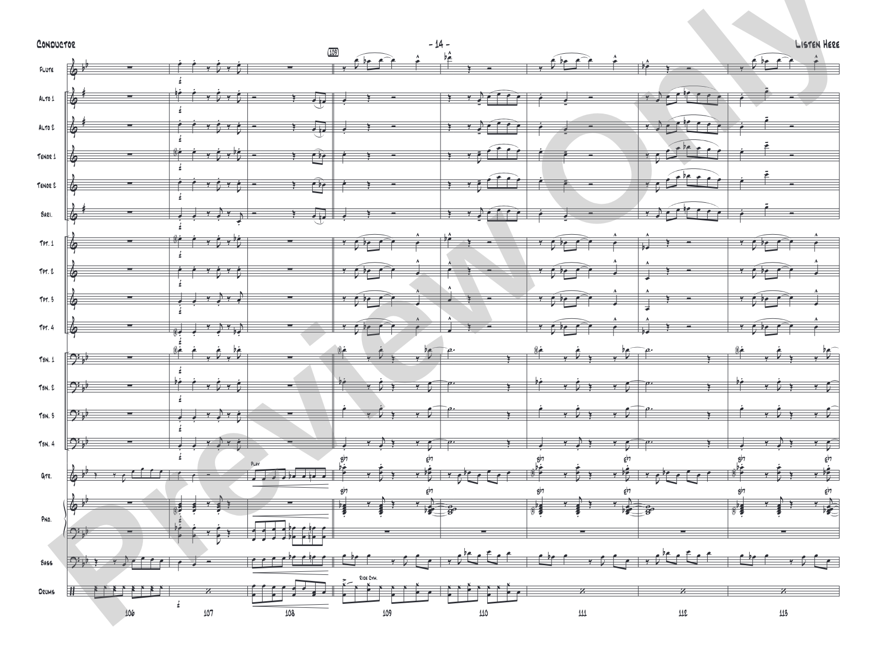 Listen Here: Jazz Ensemble Conductor Score & Parts