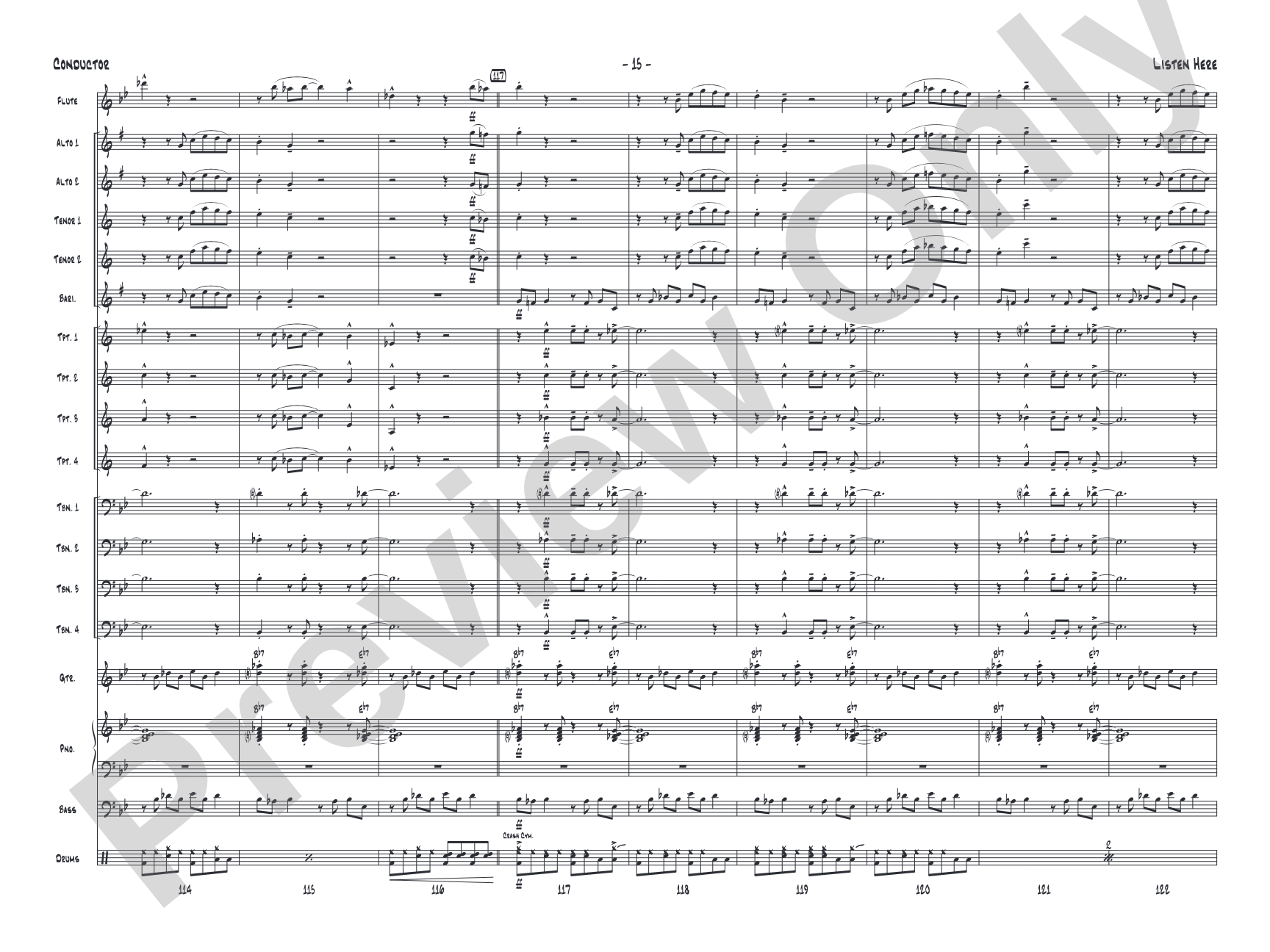 Listen Here: Jazz Ensemble Conductor Score & Parts