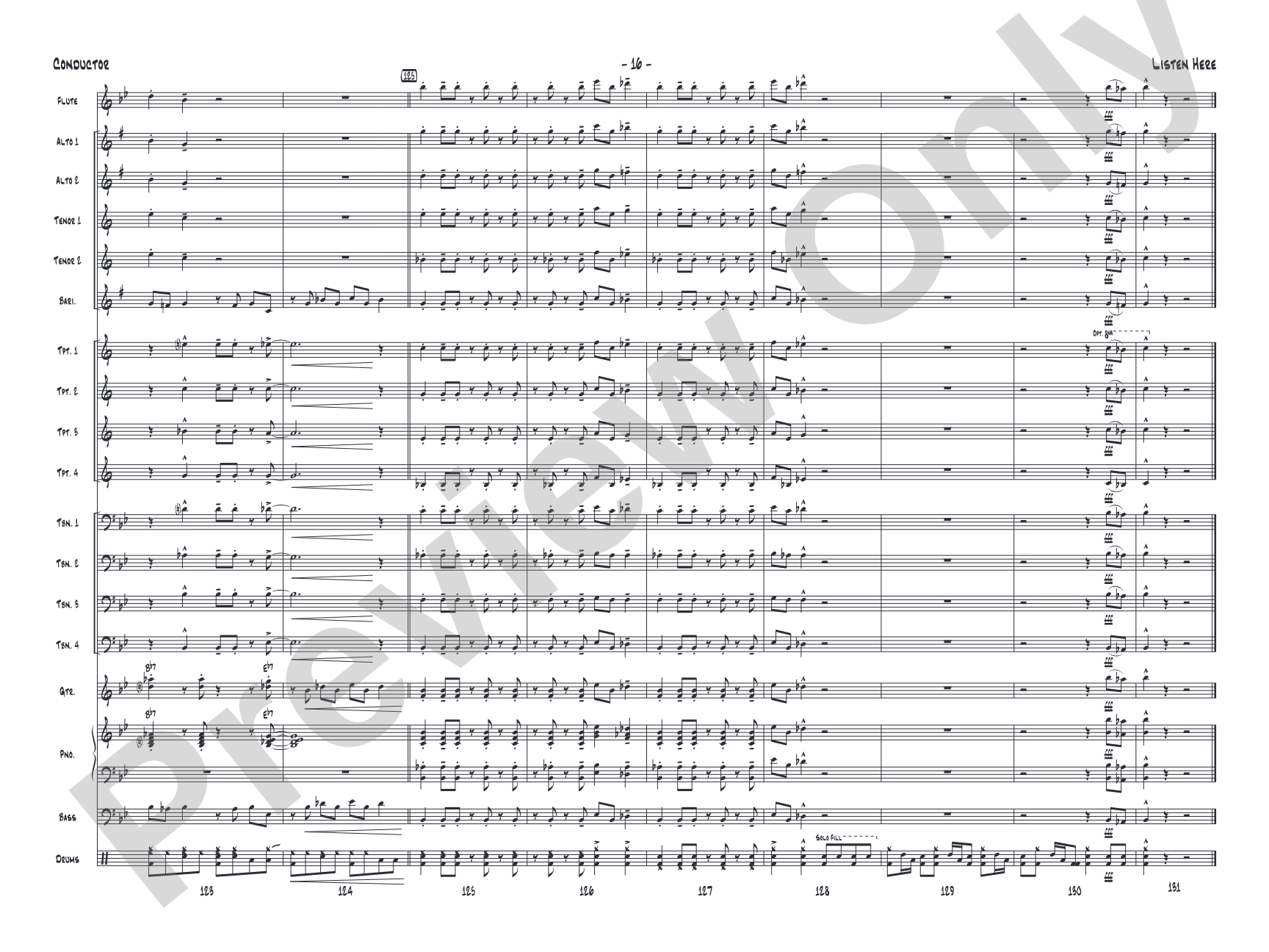 Listen Here: Jazz Ensemble Conductor Score & Parts