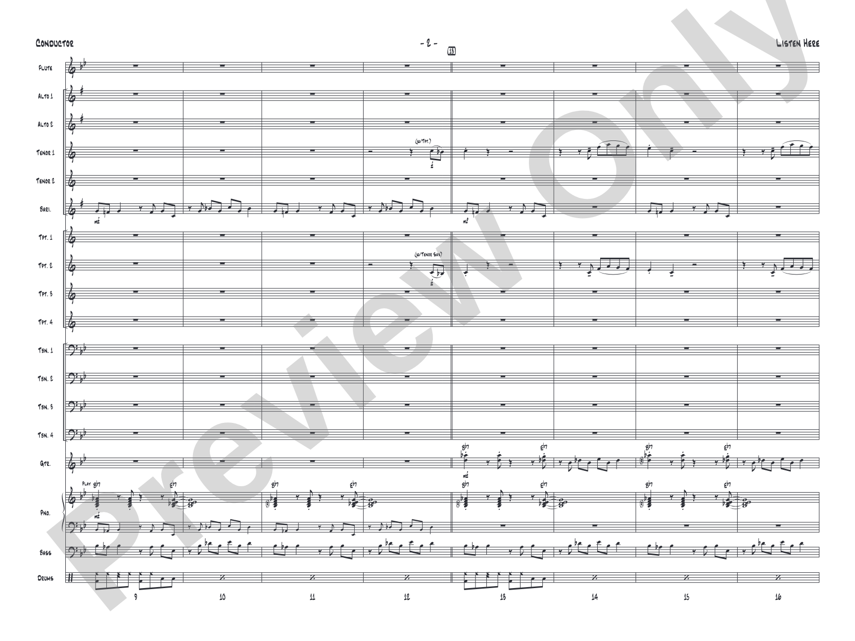 Listen Here: Jazz Ensemble Conductor Score & Parts