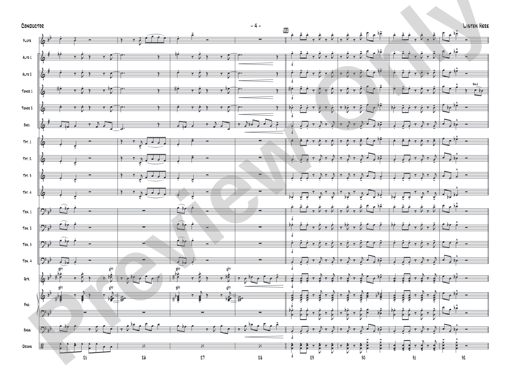 Listen Here: Jazz Ensemble Conductor Score & Parts