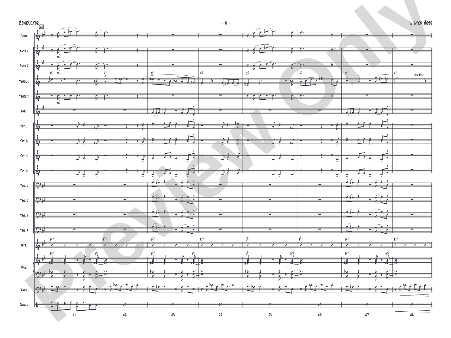 Listen Here: Jazz Ensemble Conductor Score & Parts